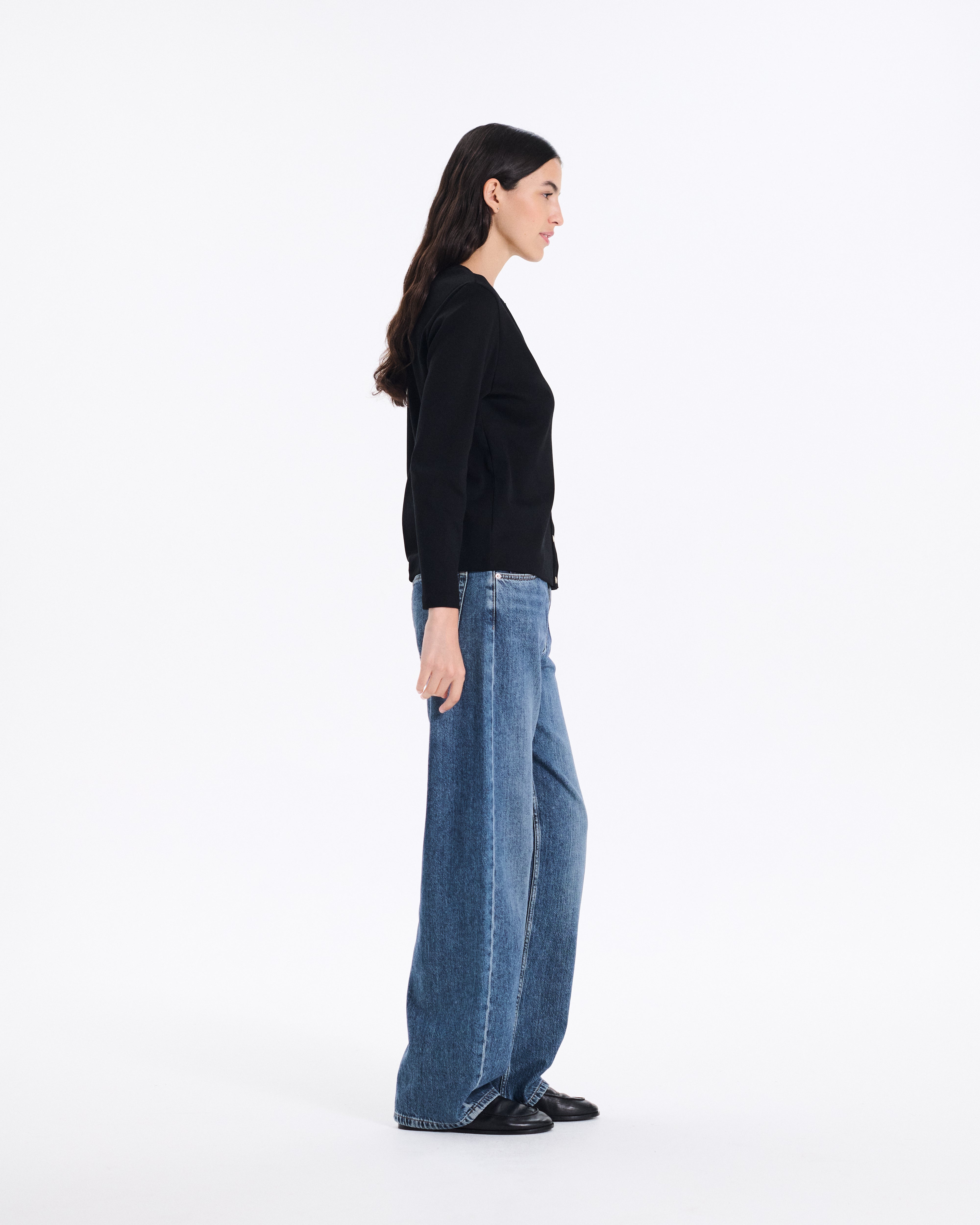 Fine Rib Cotton Cardigan