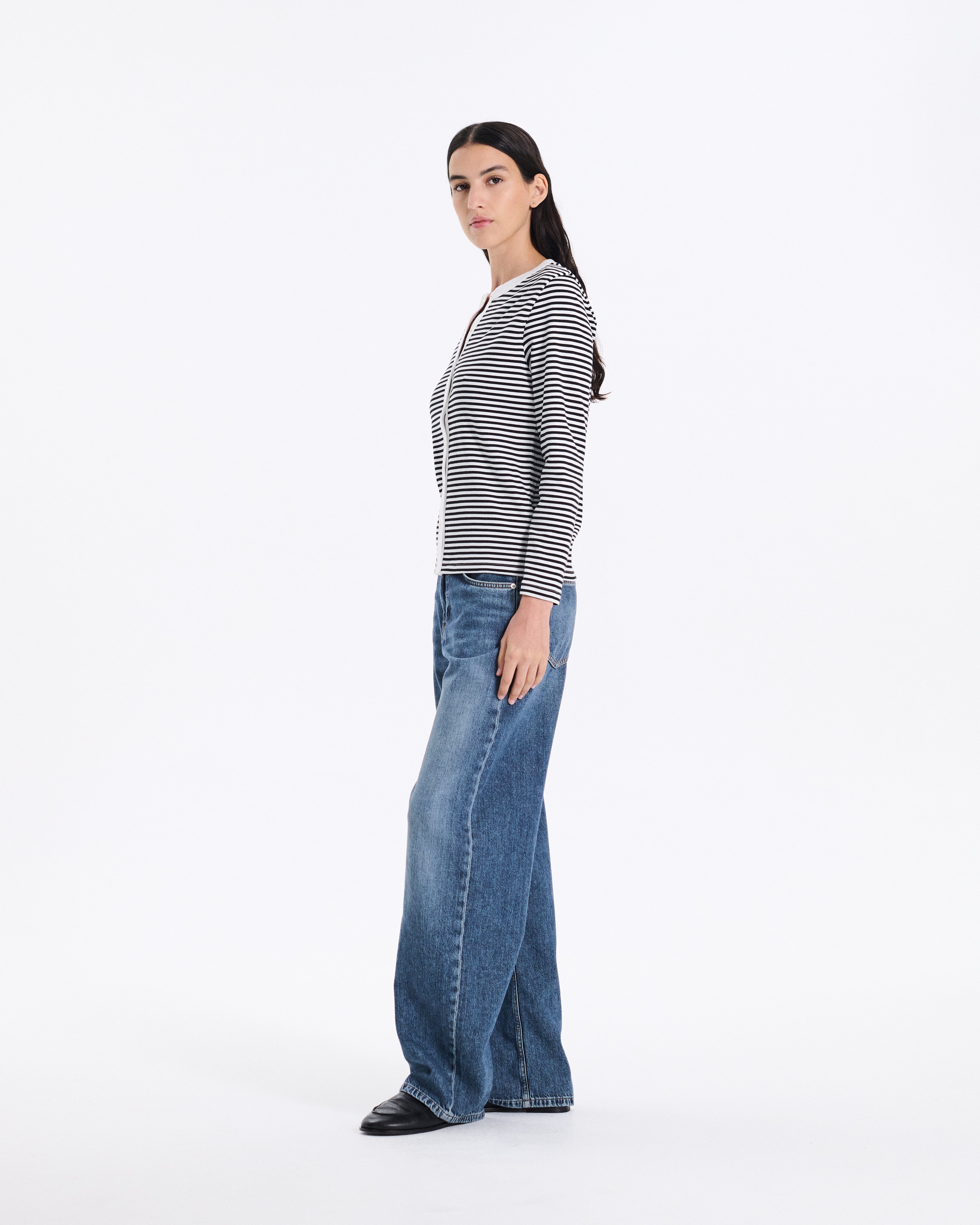 Fine Rib Cotton Cardigan