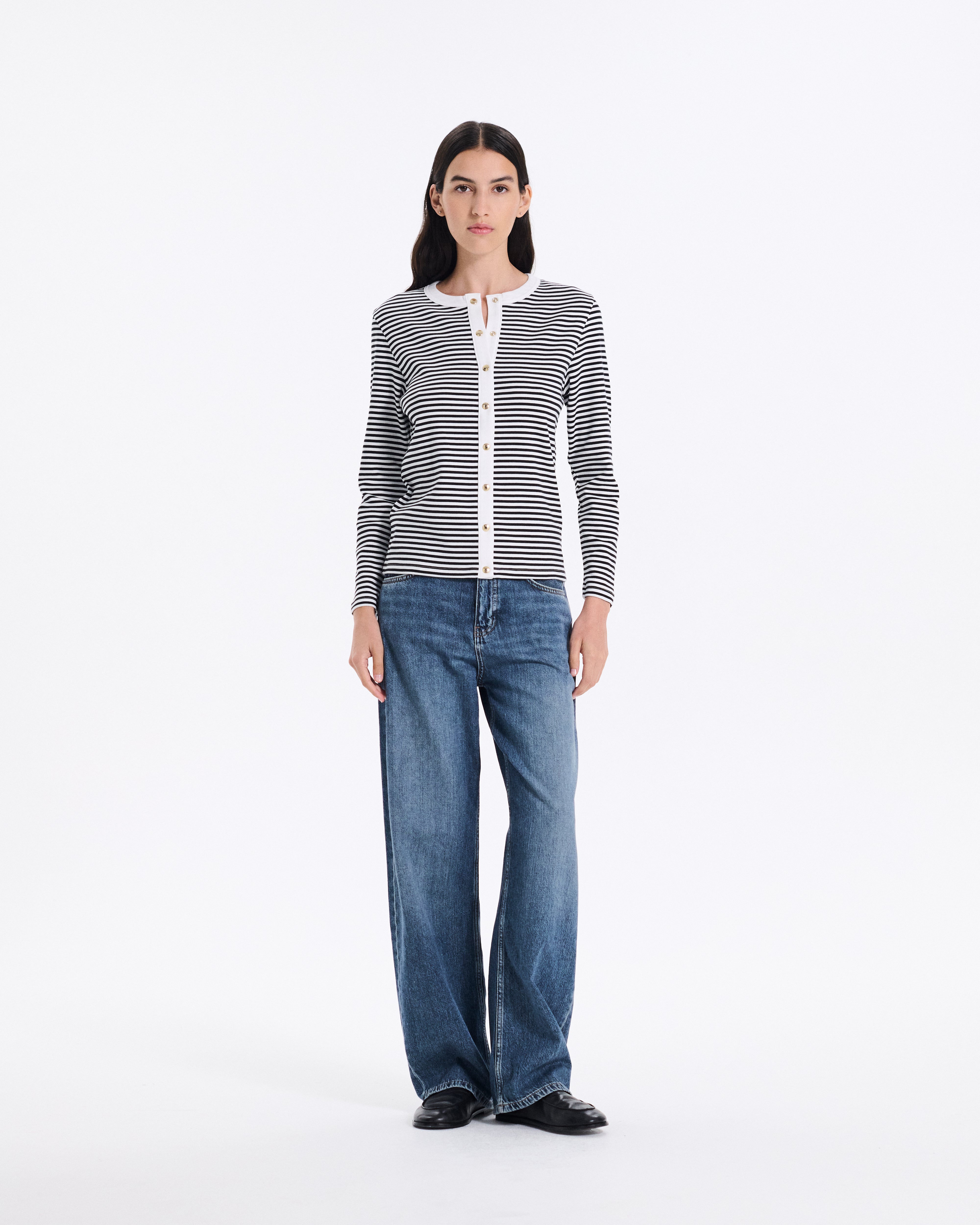 Fine Rib Cotton Cardigan