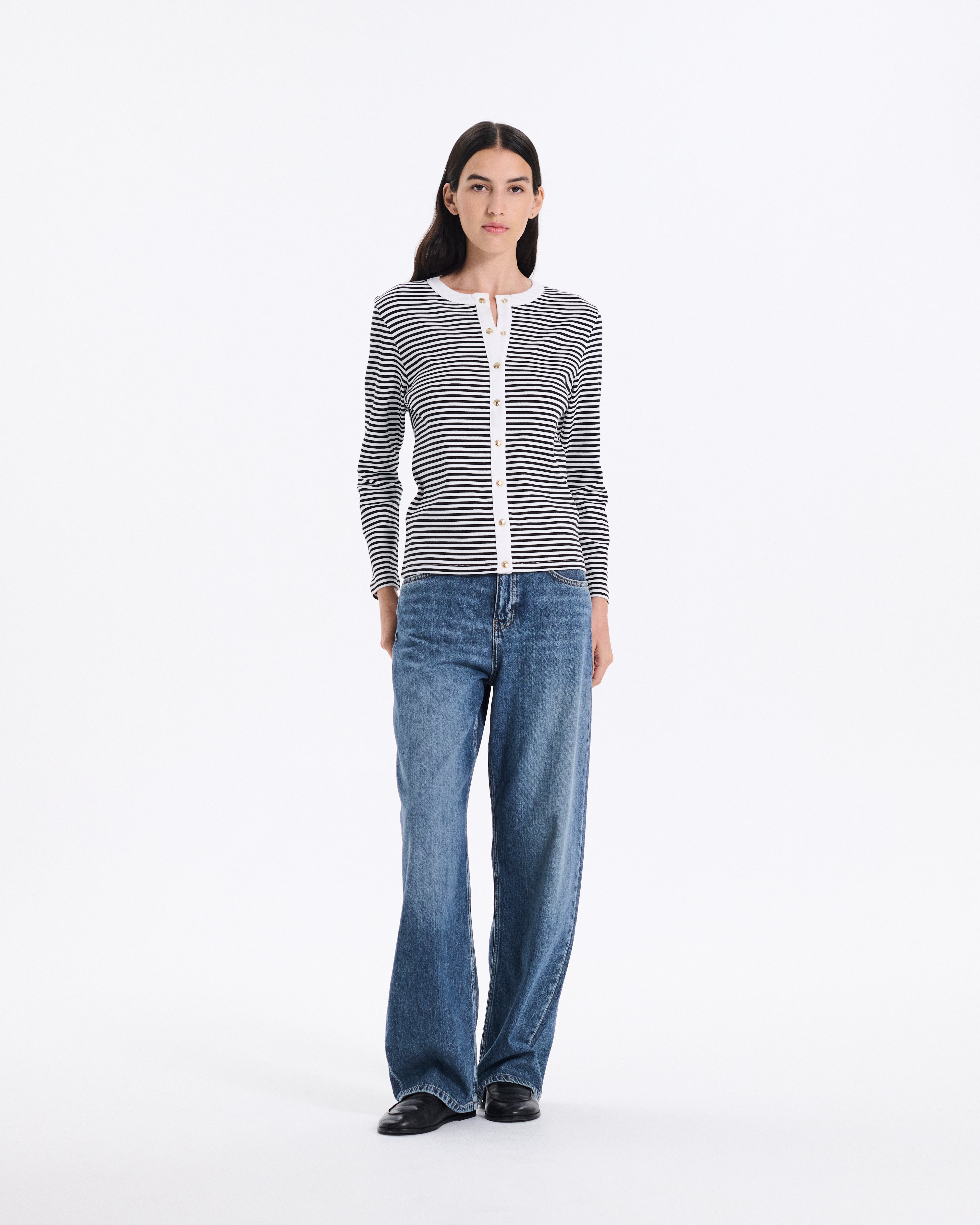 Fine Rib Cotton Cardigan