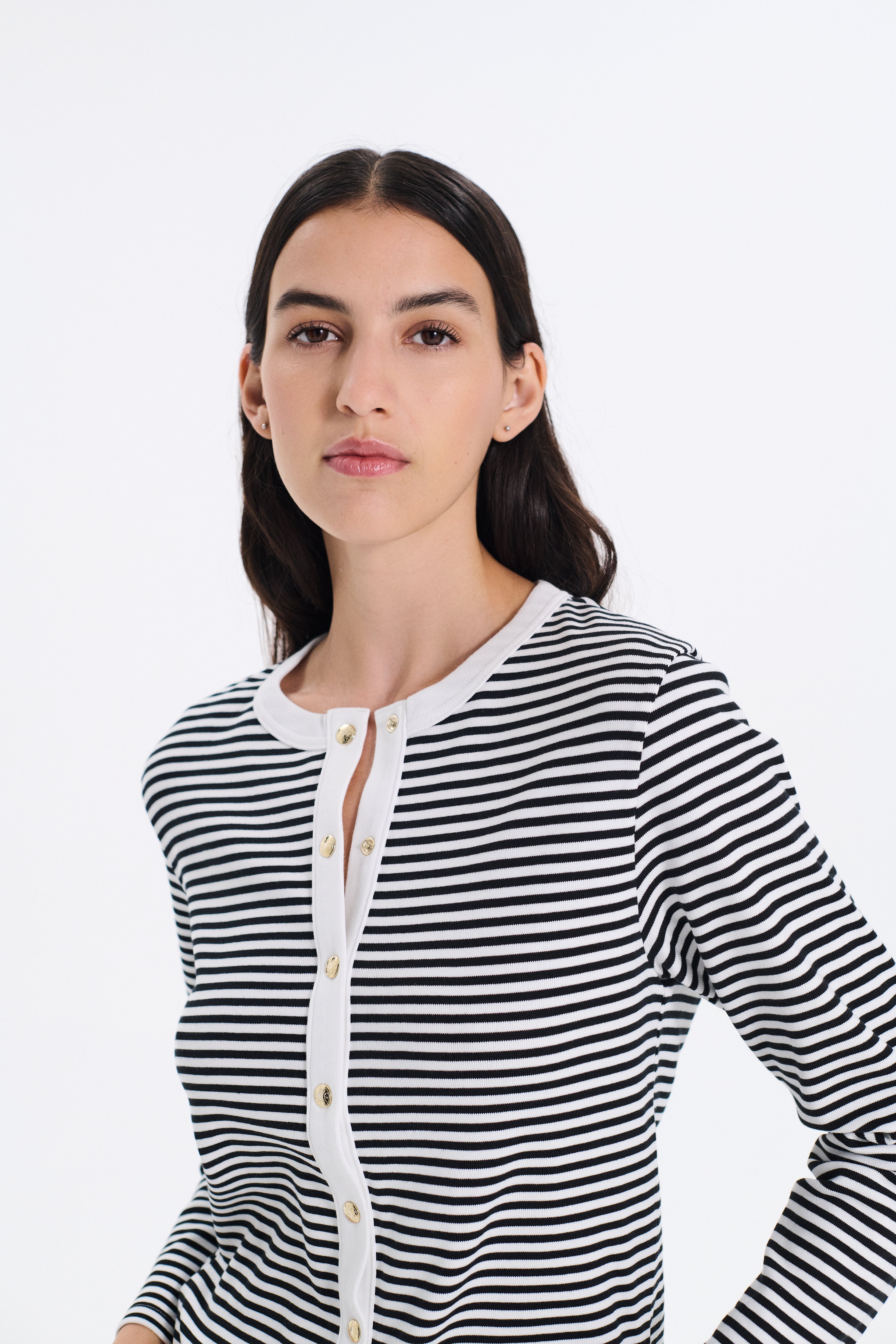 Fine Rib Cotton Cardigan