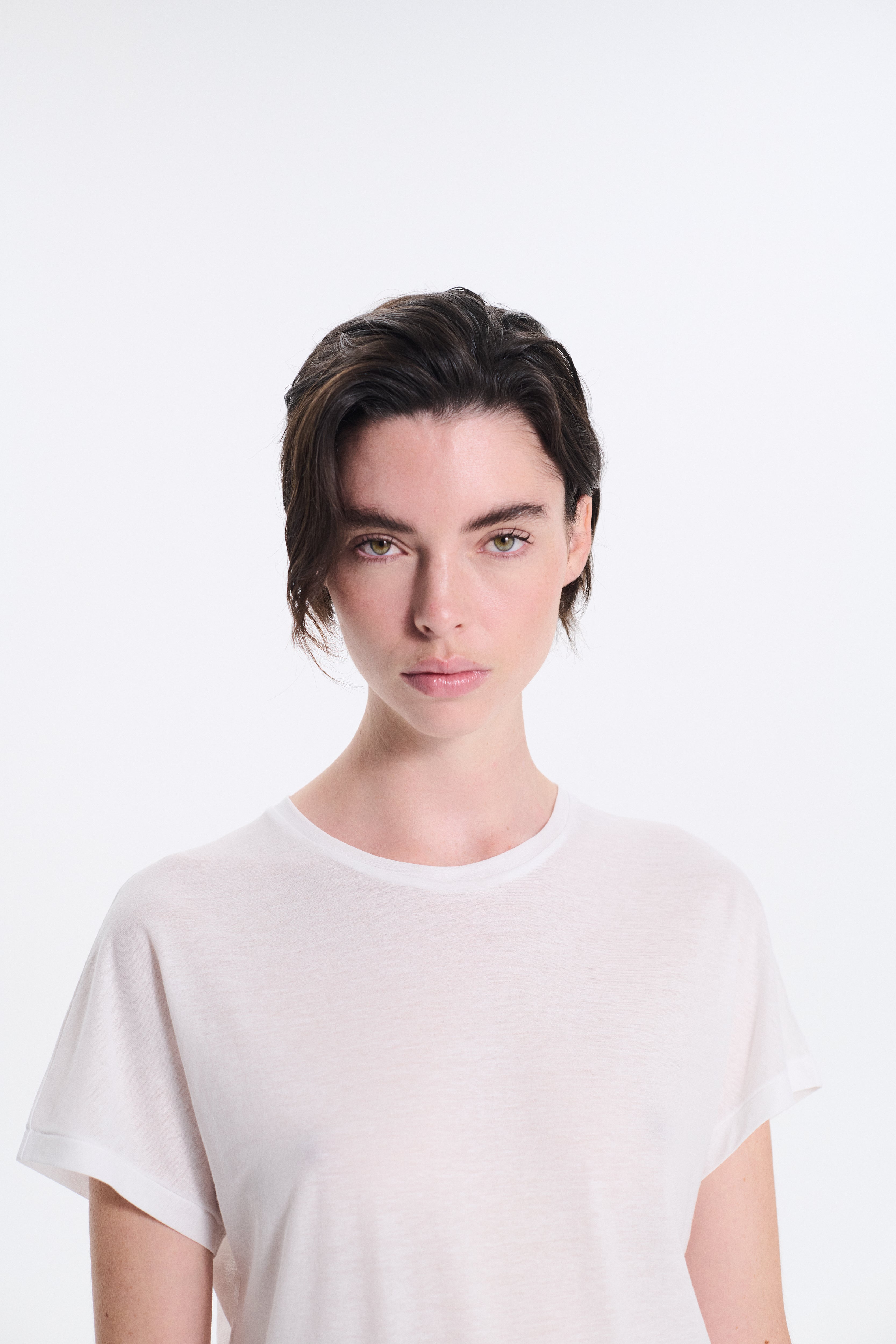 Sheer Dolman Cap Sleeve T-Shirt