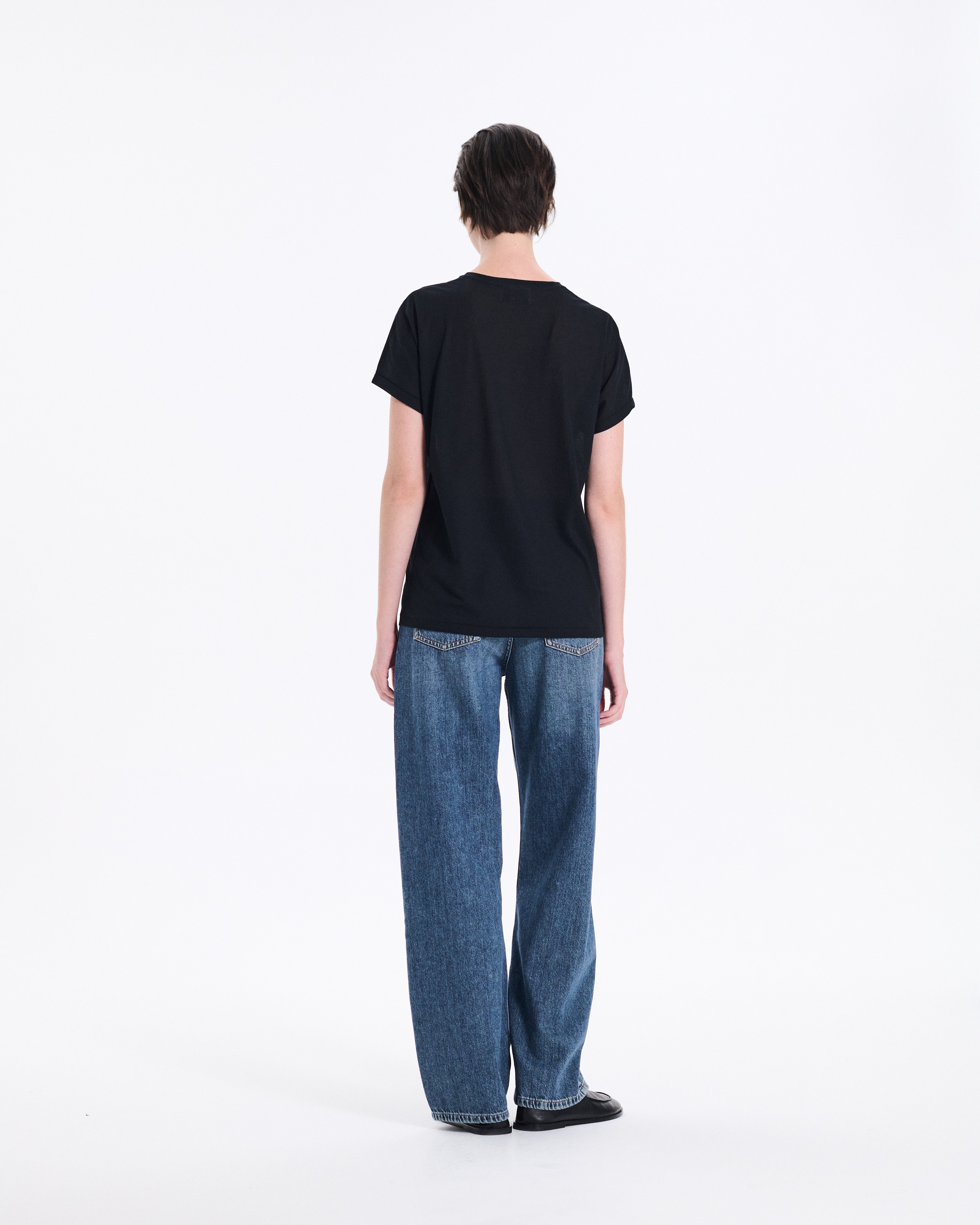 Sheer Dolman Cap Sleeve T-Shirt