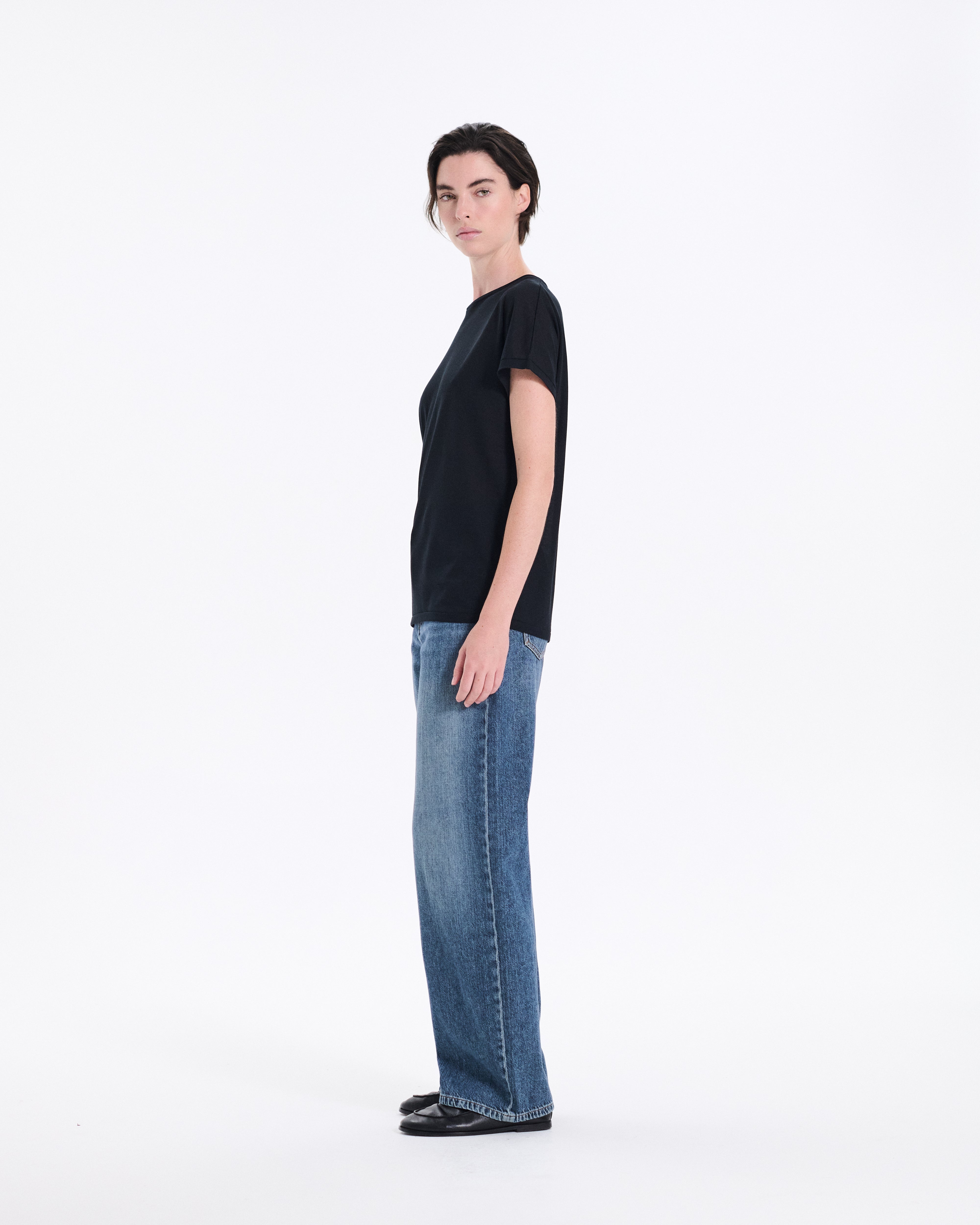 Sheer Dolman Cap Sleeve T-Shirt
