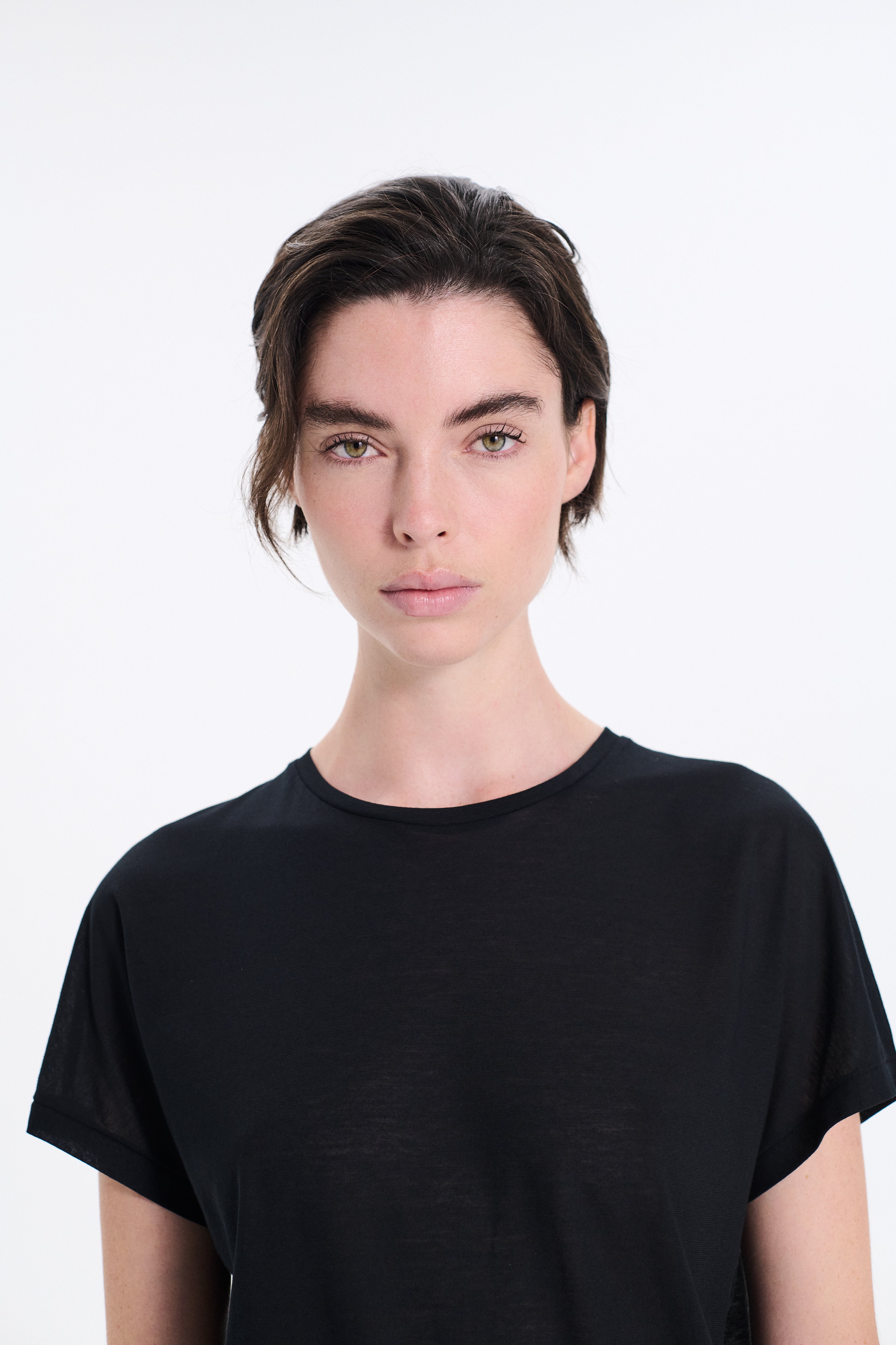 Sheer Dolman Cap Sleeve T-Shirt
