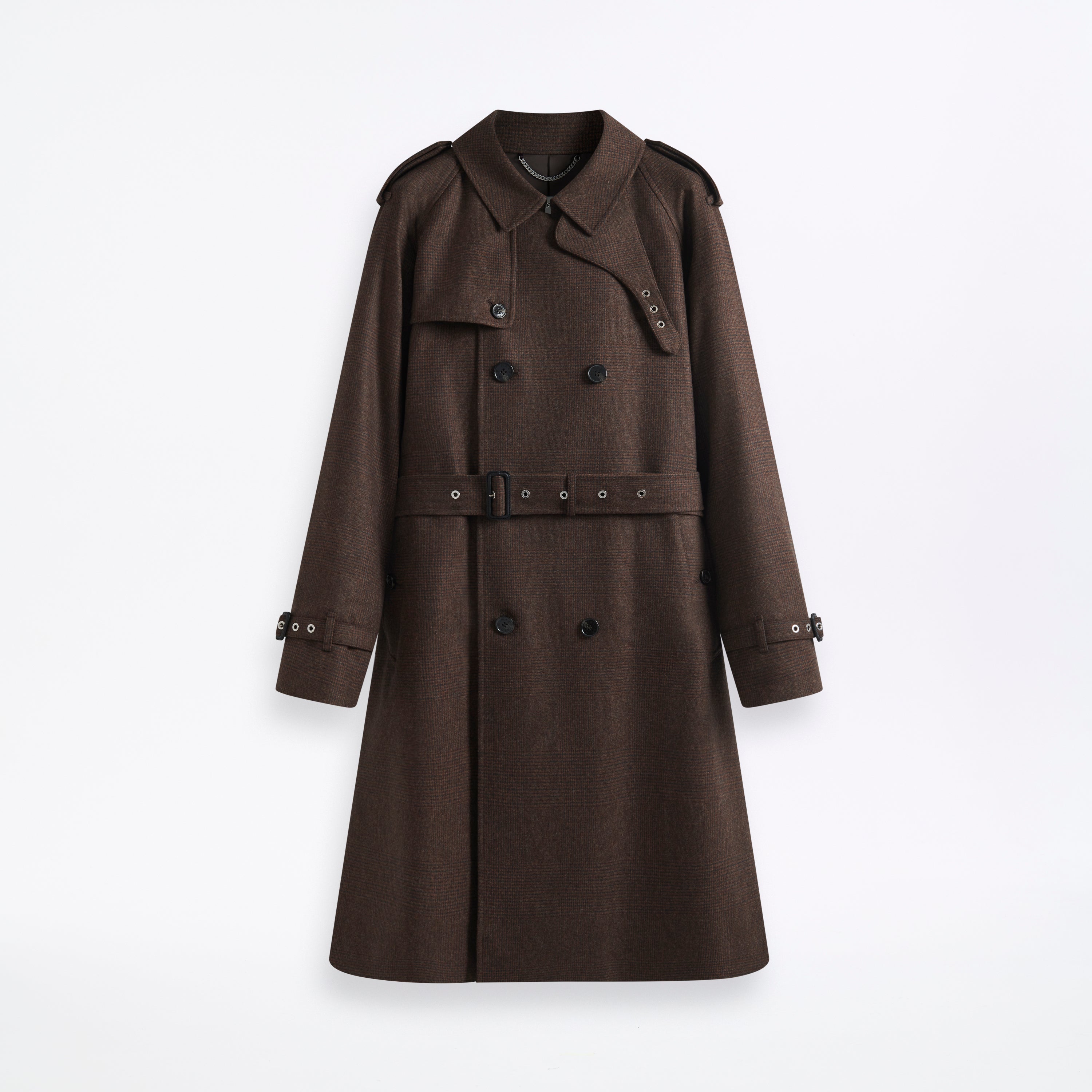 Blanefield Fox Brothers Double Breasted Wool Trench Coat