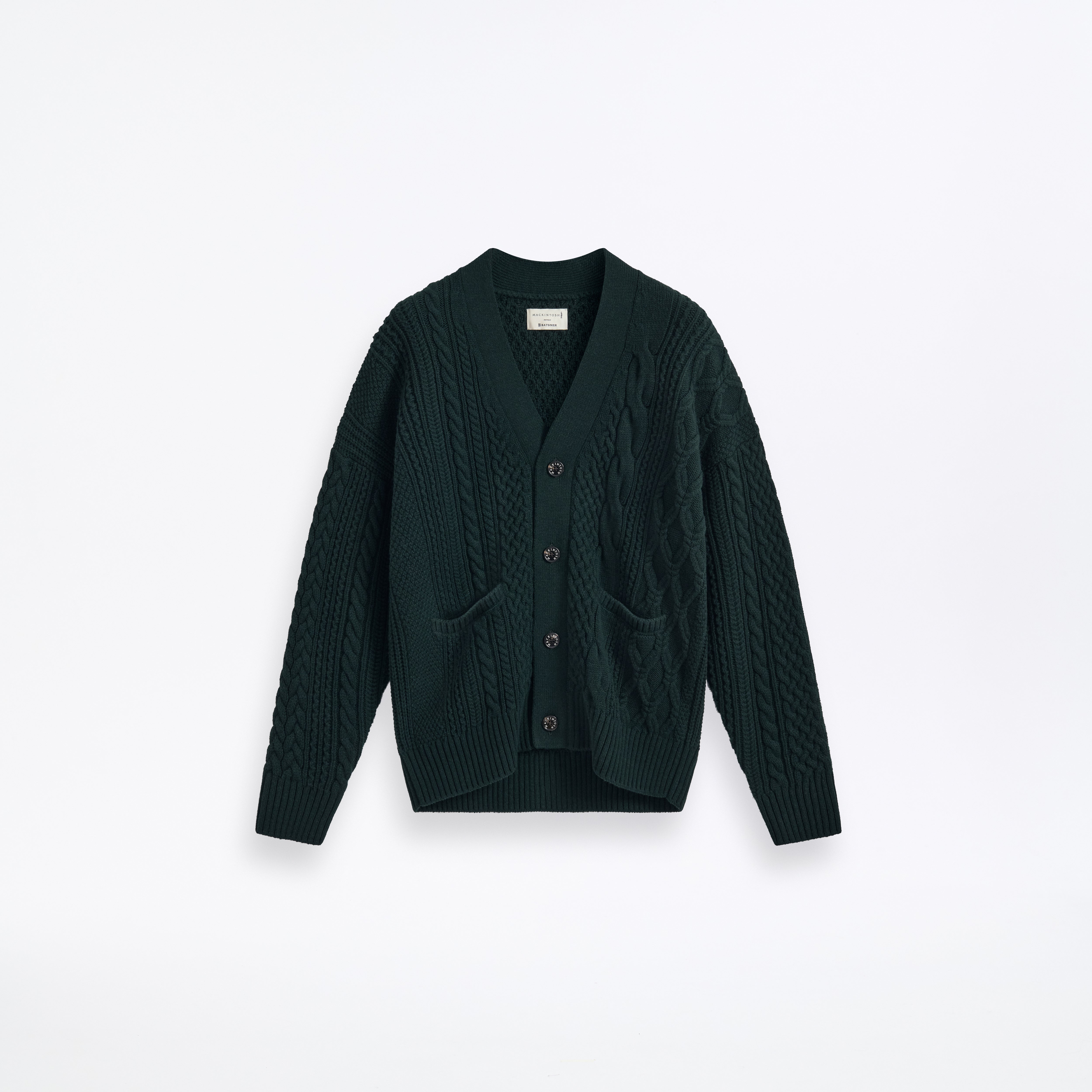 メンズ MACKINTOSH crafted by BATONER ケーブルステッチ カーディガン