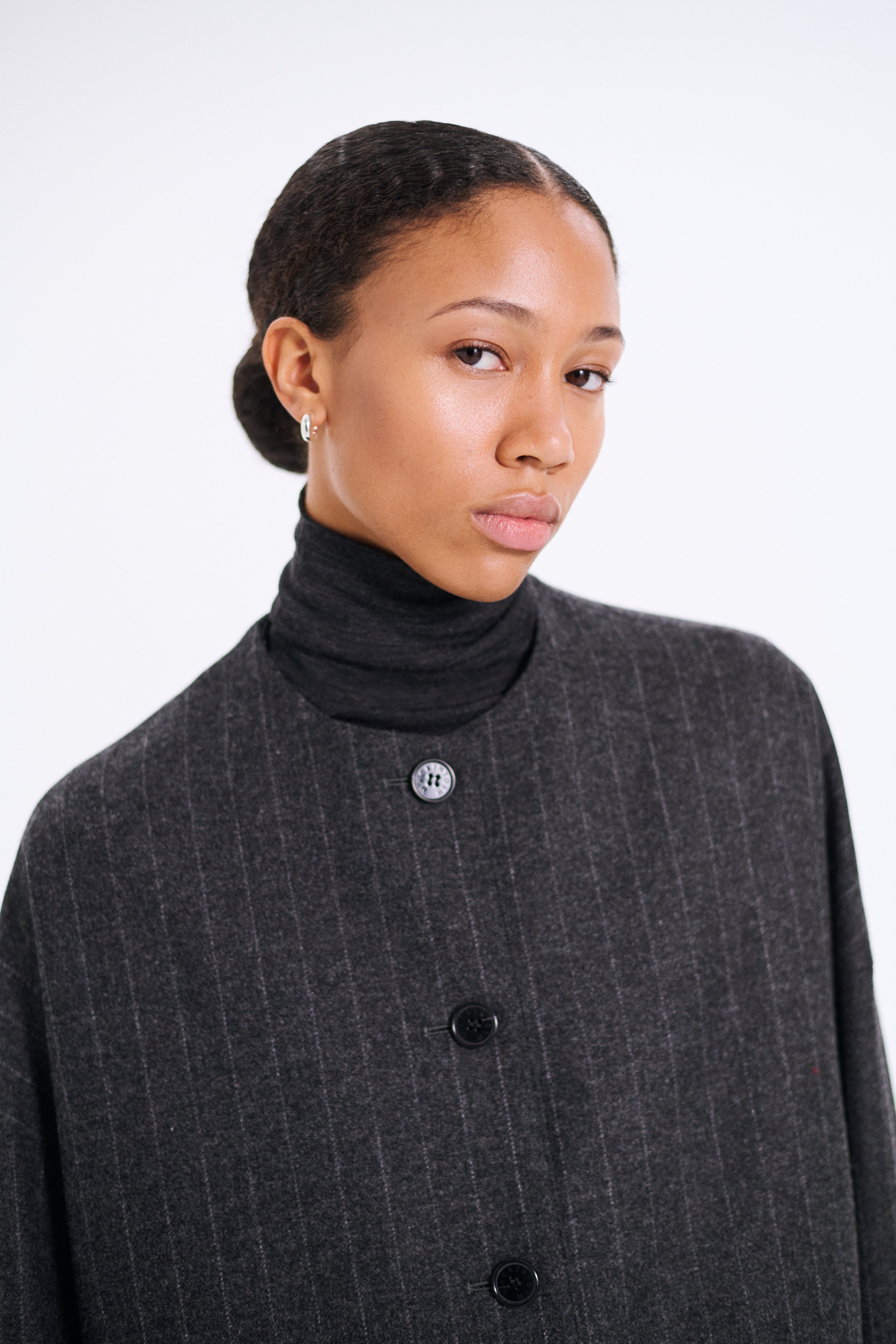 美品　MACKINTOSH　HUMBIE ノーカラーコート　４　M MACKINTOSH｜撥水 ハンビー ノーカラー メタルボタン コート “HUMBIE