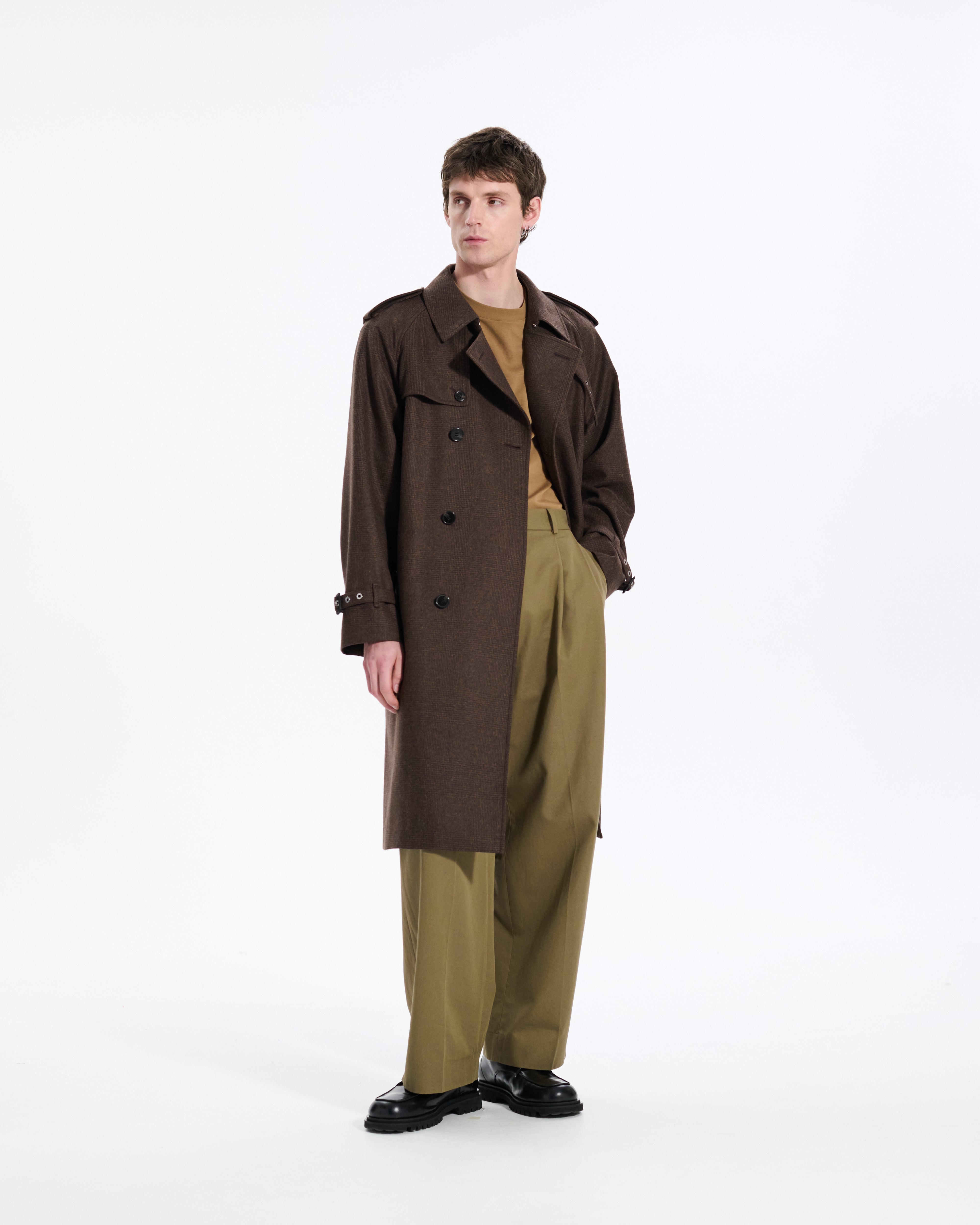 Blanefield Fox Brothers Double Breasted Wool Trench Coat