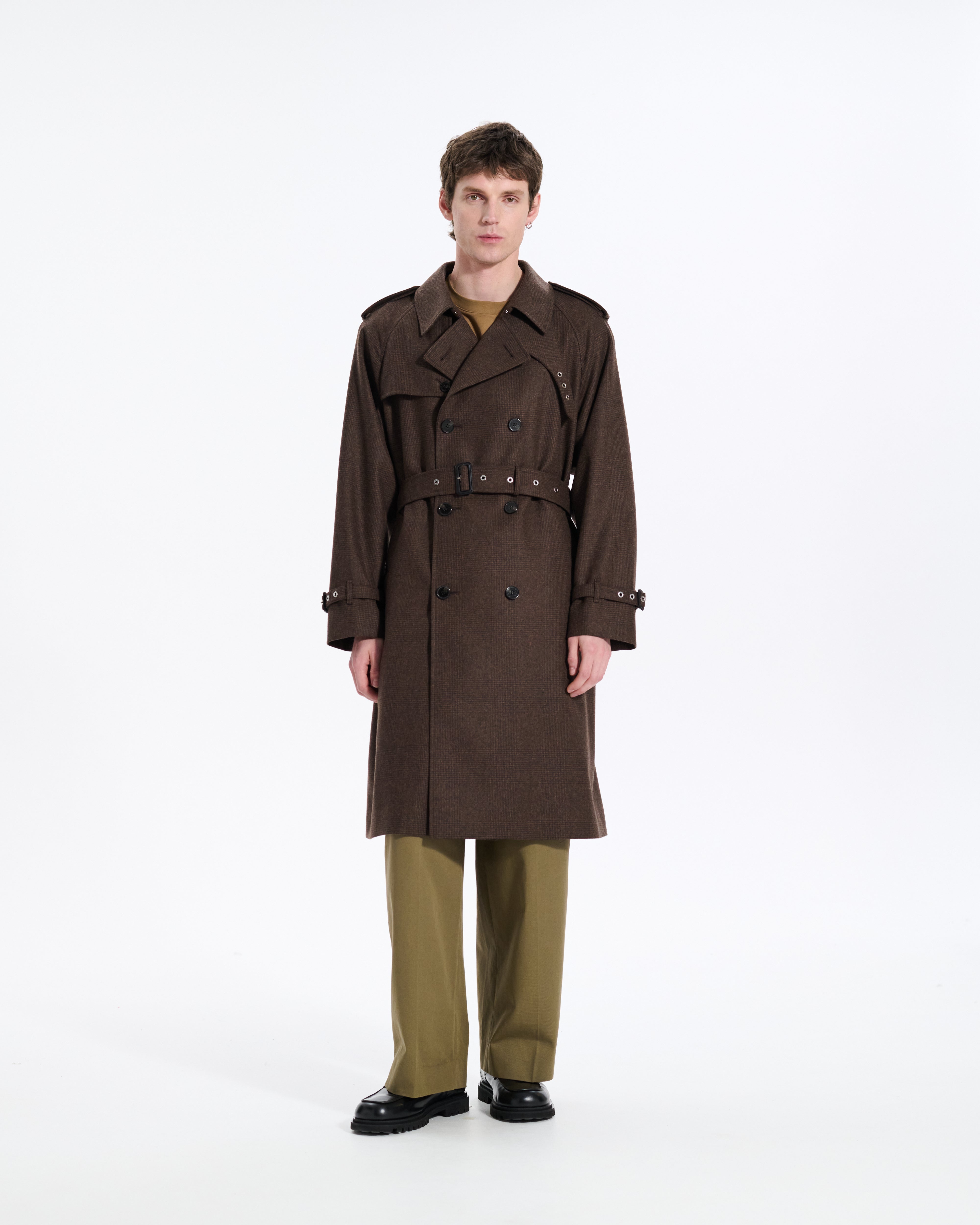 Blanefield Fox Brothers Double Breasted Wool Trench Coat