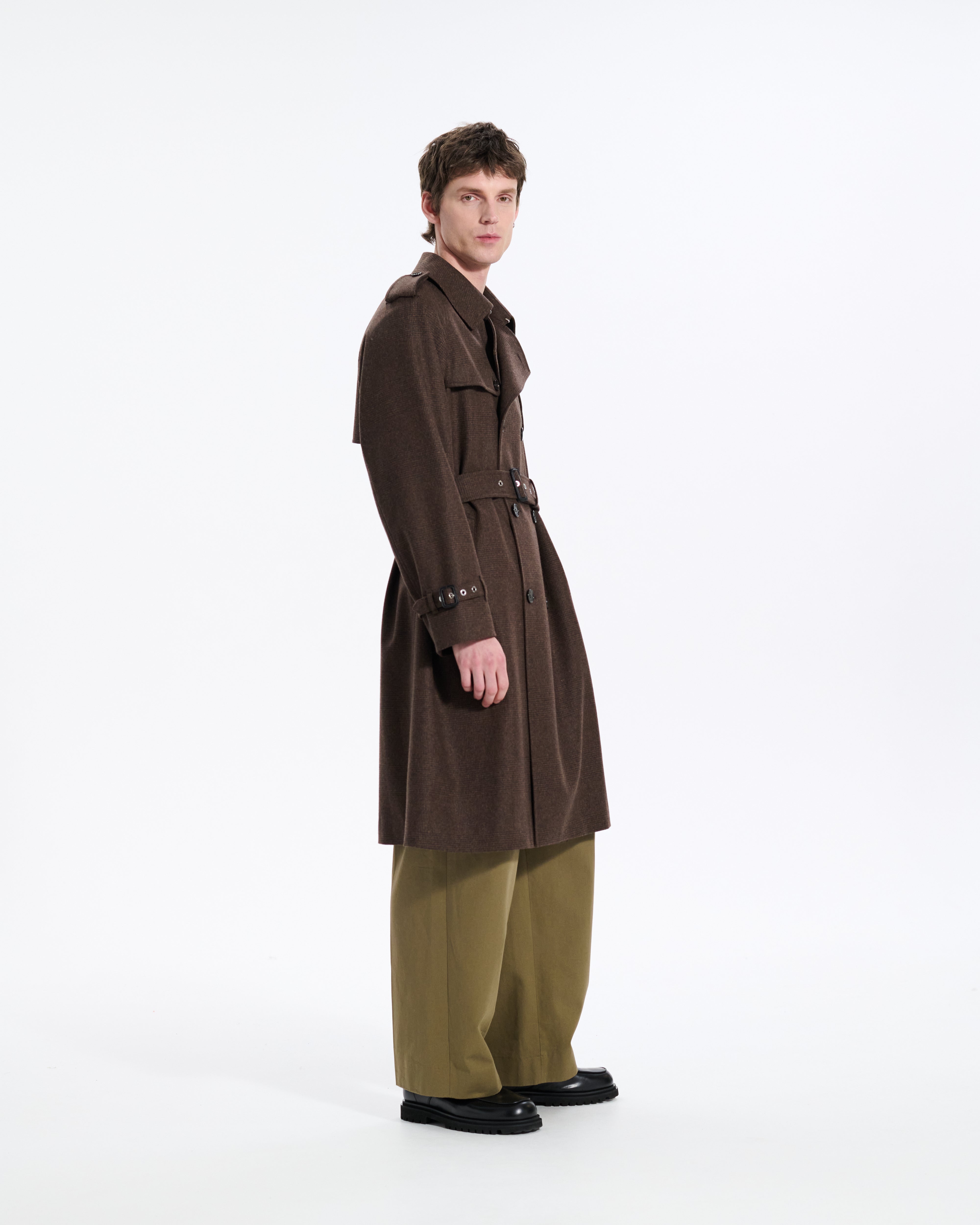 Blanefield Fox Brothers Double Breasted Wool Trench Coat
