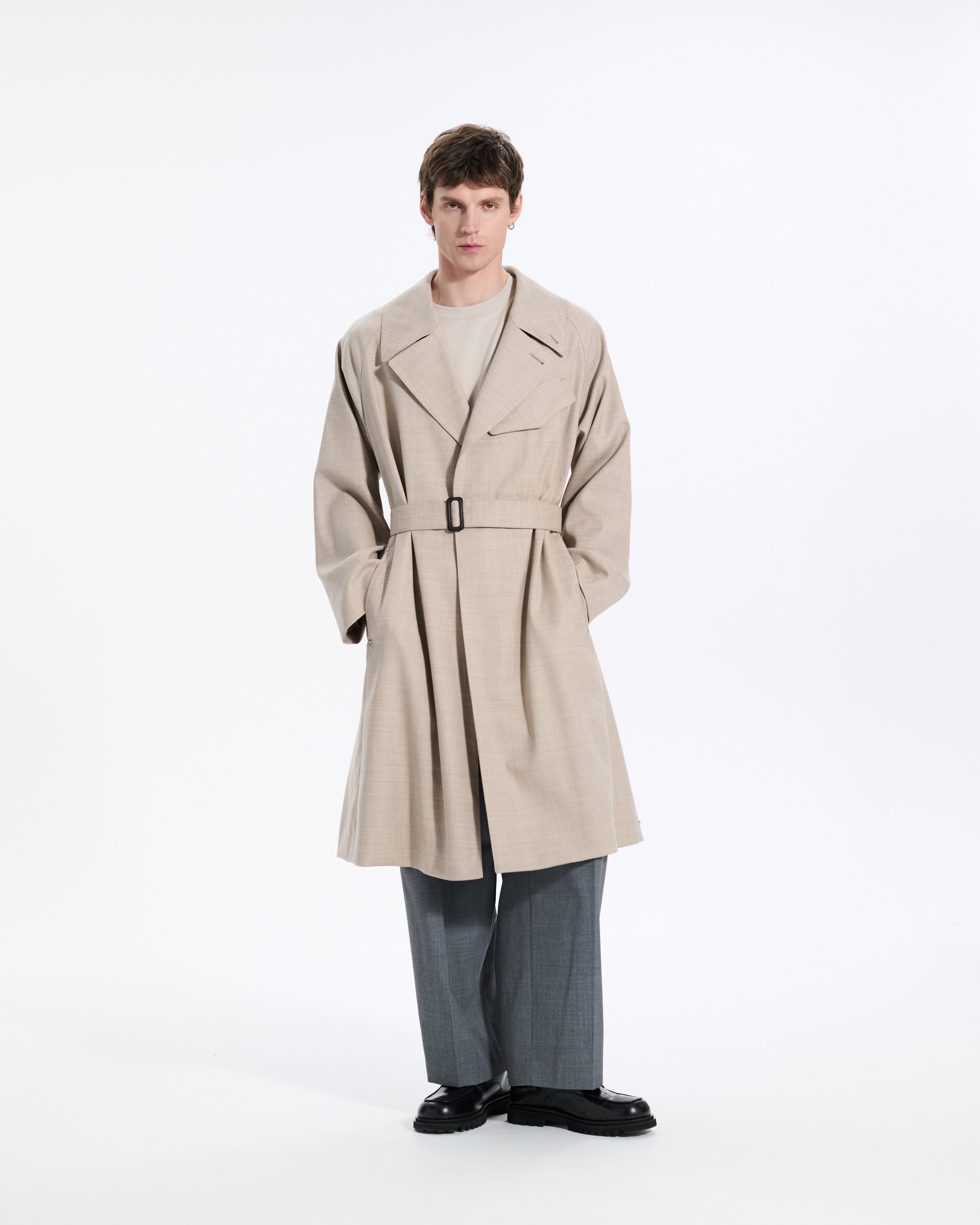 Laggan Belted Wool Gabardine Trench Coat