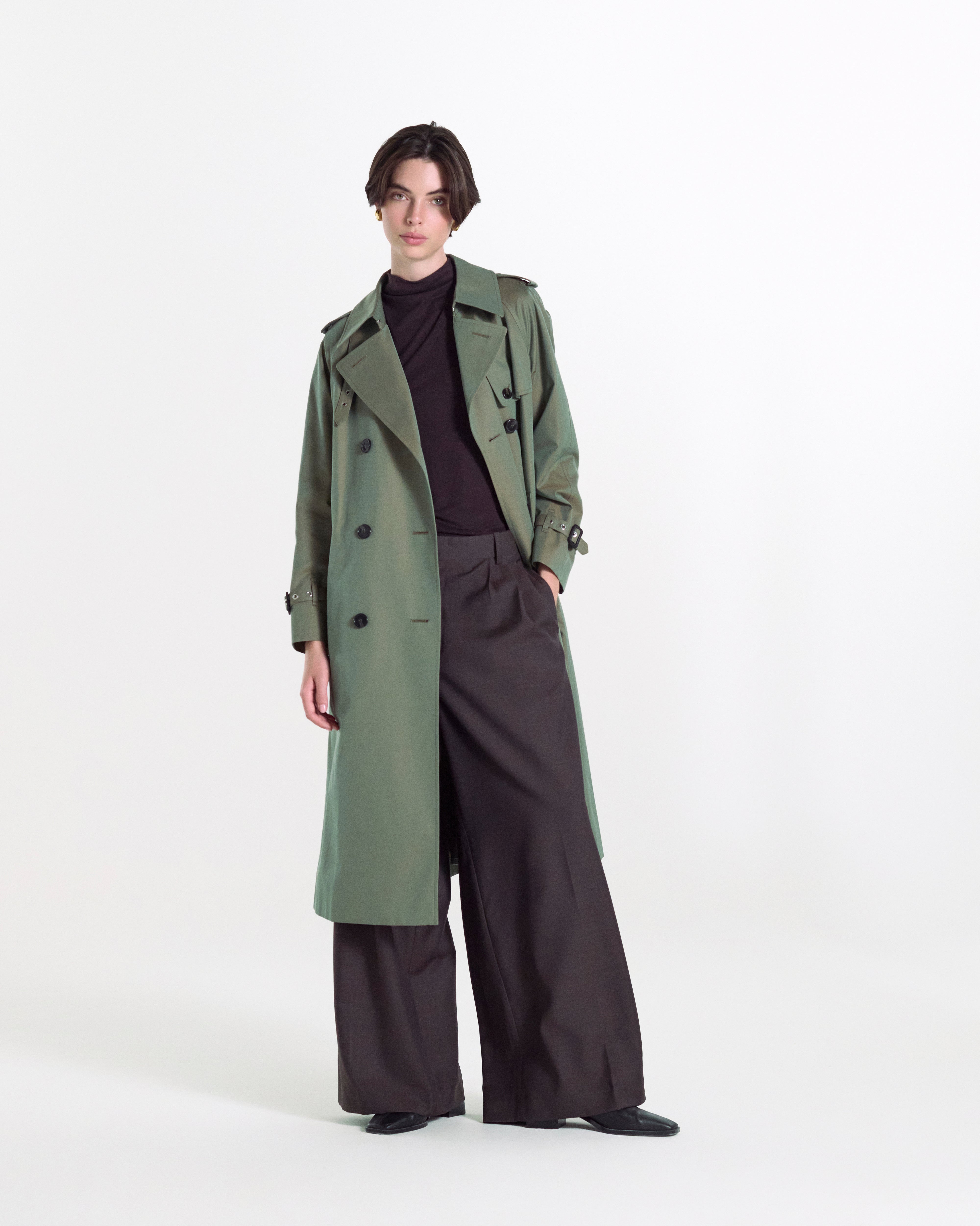 Forrest Gabardine Double Breasted Trench Coat