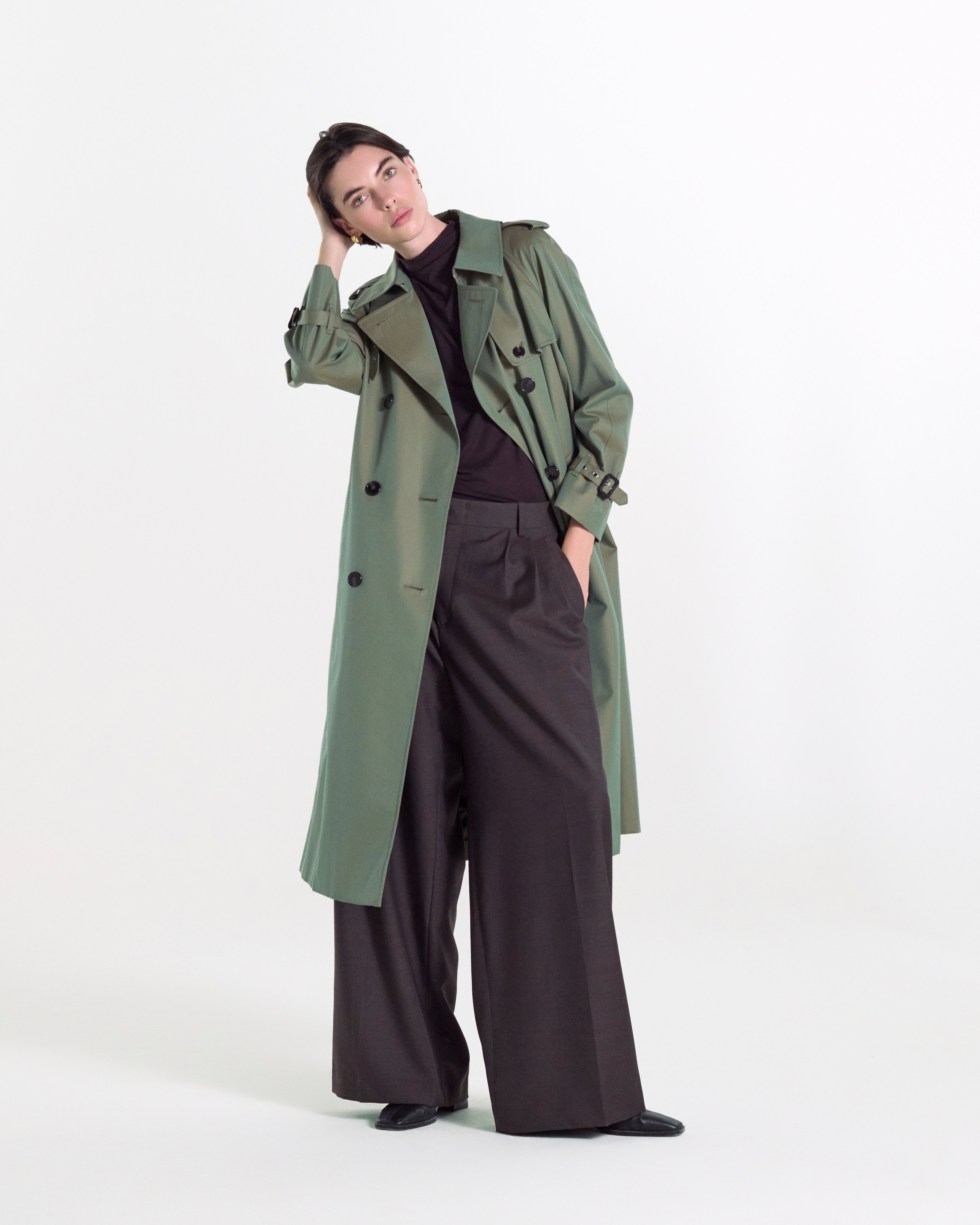 Forrest Gabardine Double Breasted Trench Coat