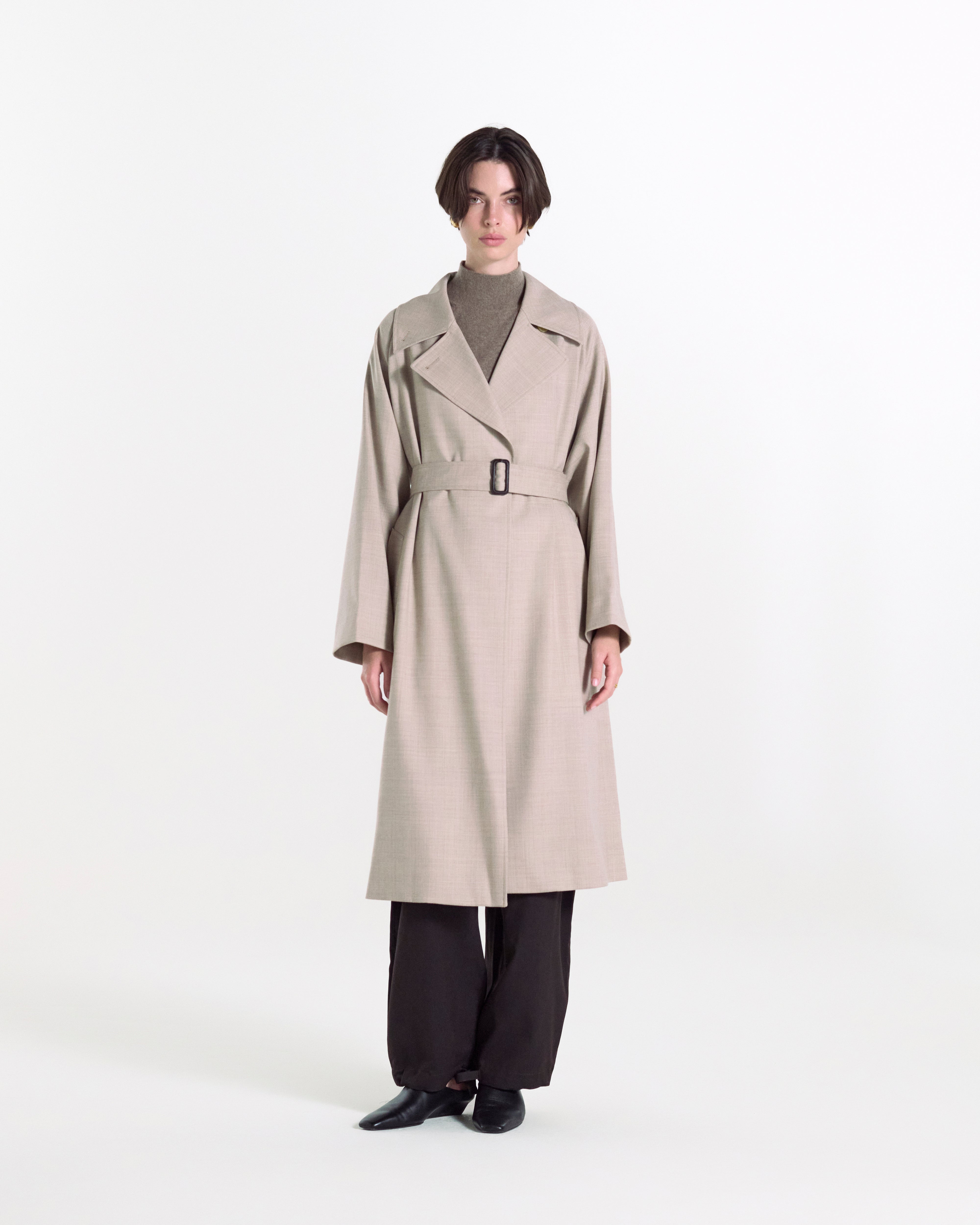 Laggan Belted Wool Gabardine Trench Coat