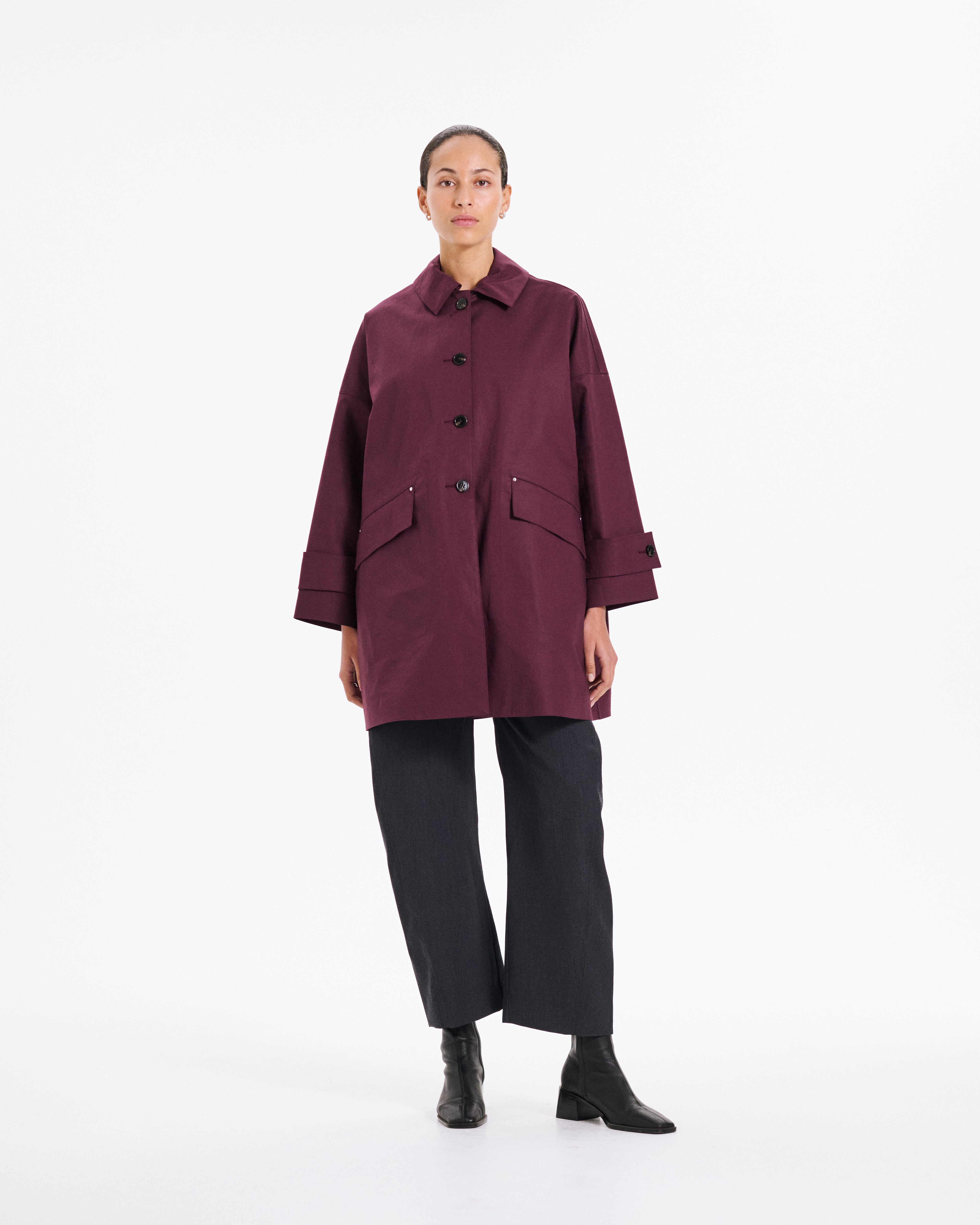 【値下げ❗️】MACKINTOSH バーガンディ ボルドー　トレンチコート 36 ウィメンズ トレンチコート | マッキントッシュ オフィシャル – Mackintosh