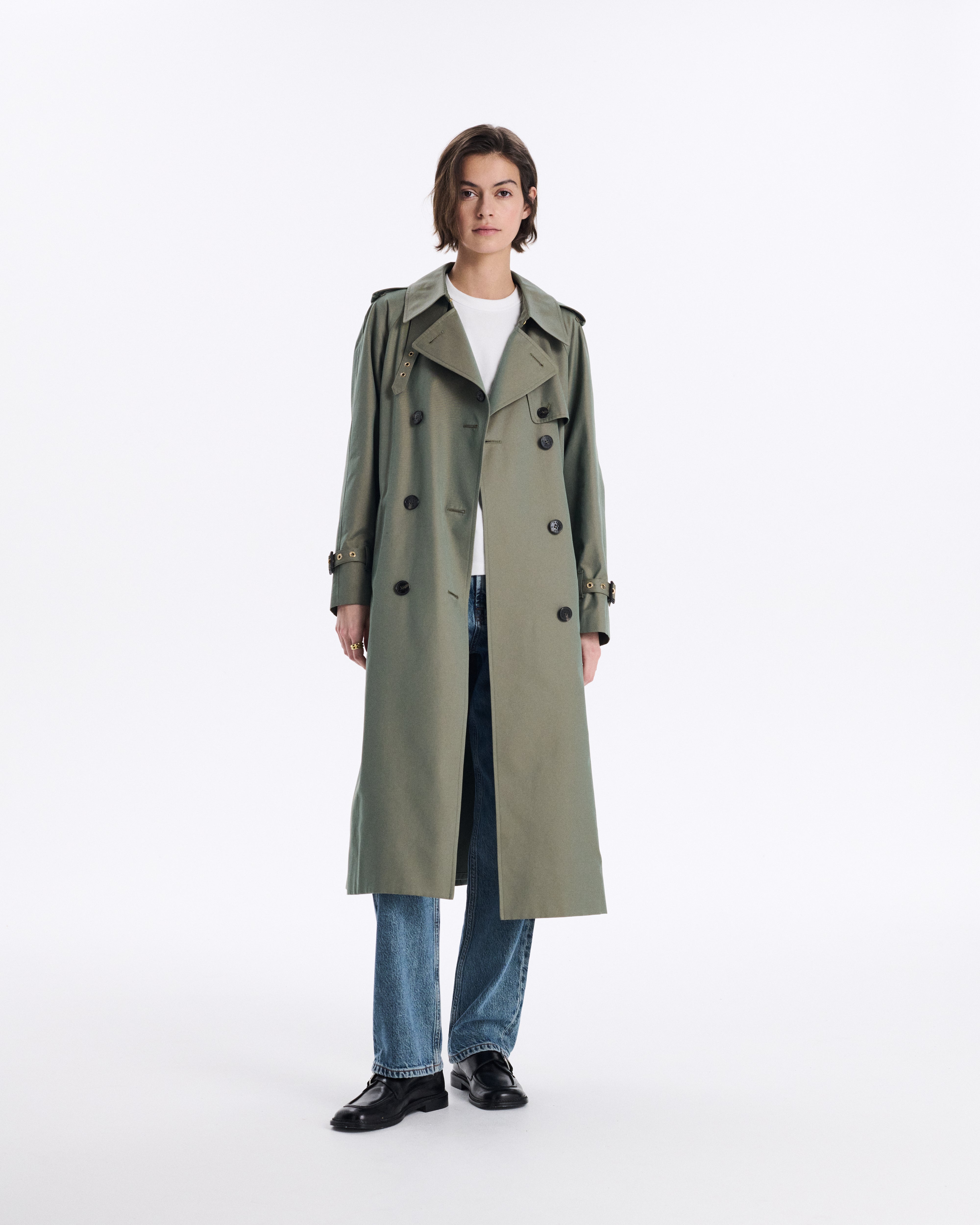 オリーブグリーン フード付き トレンチコート AIGLE（エーグル） トレンチコート コート GORE-TEX ゴアテックス 防水