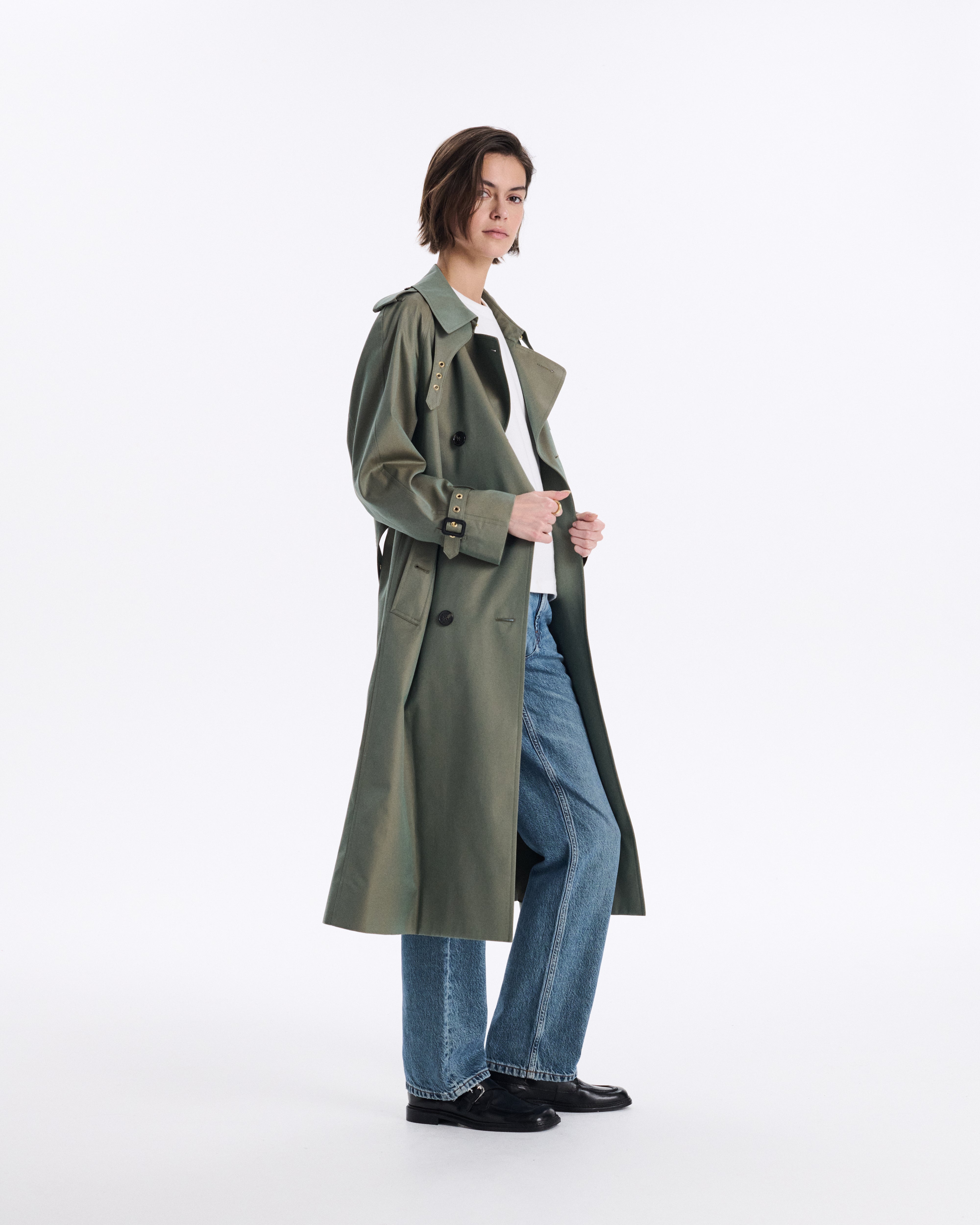 Forrest Gabardine Double Breasted Trench Coat