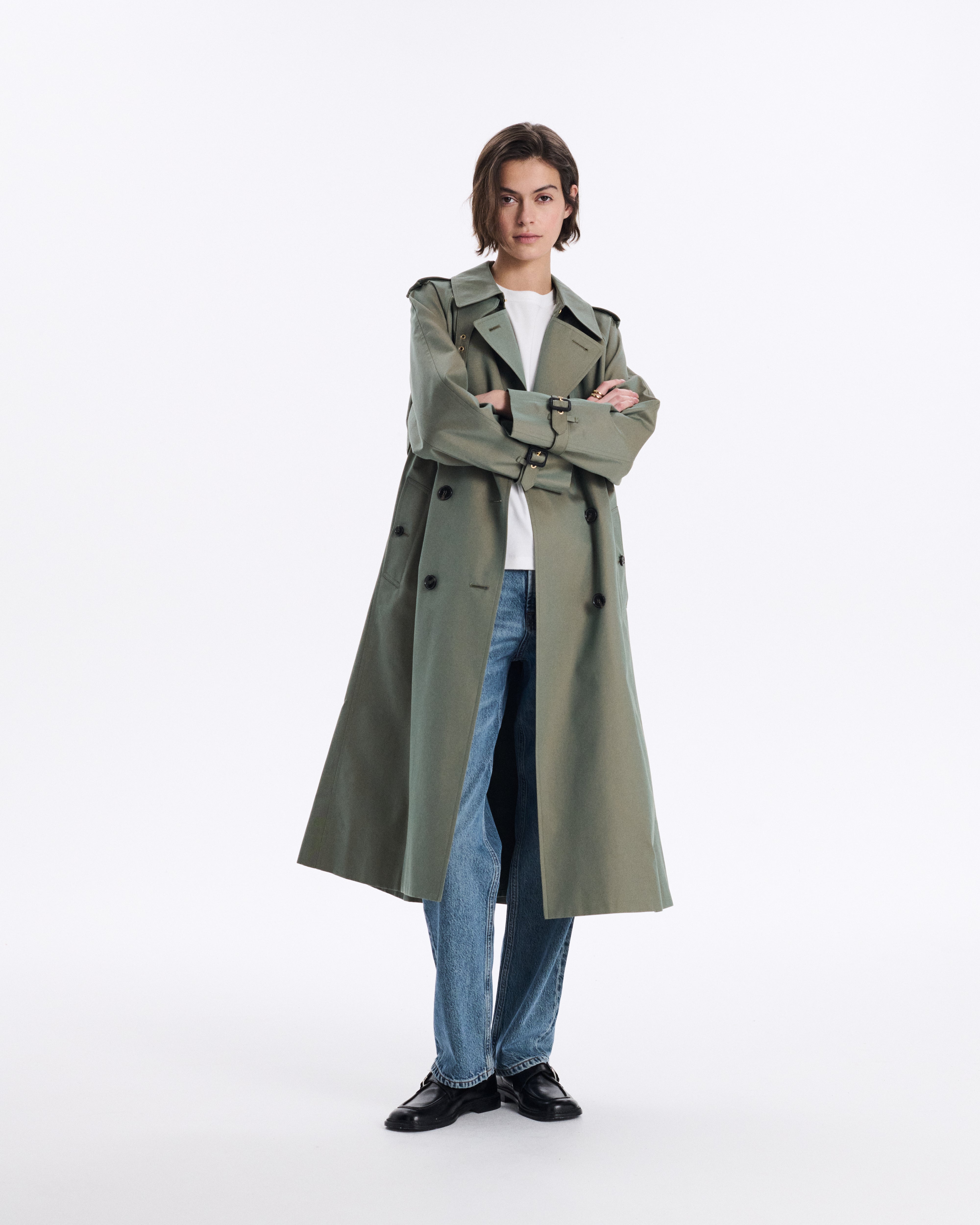 Forrest Gabardine Double Breasted Trench Coat