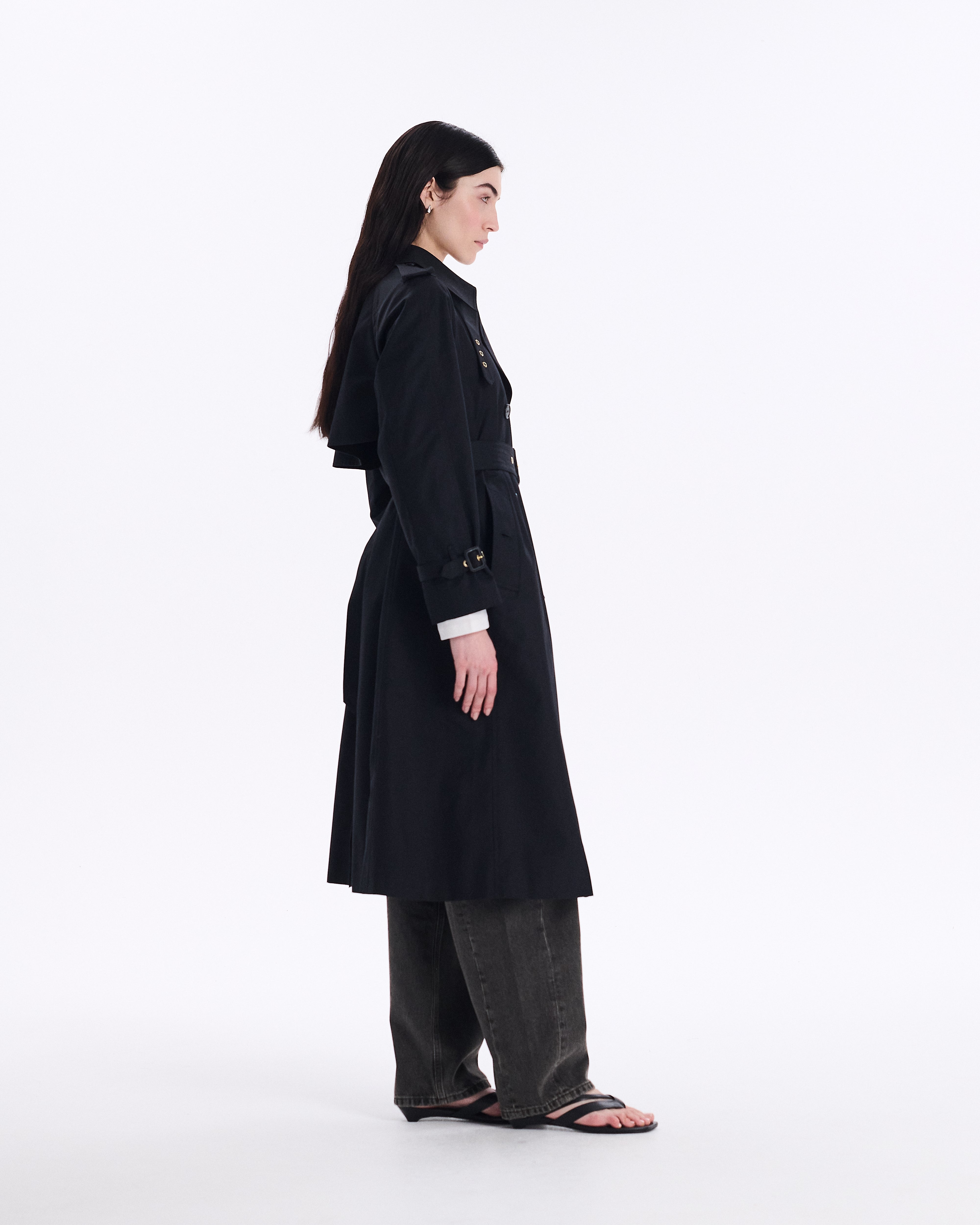 美品 マッキントッシュ レディース トレンチコート ブラック 黒 36