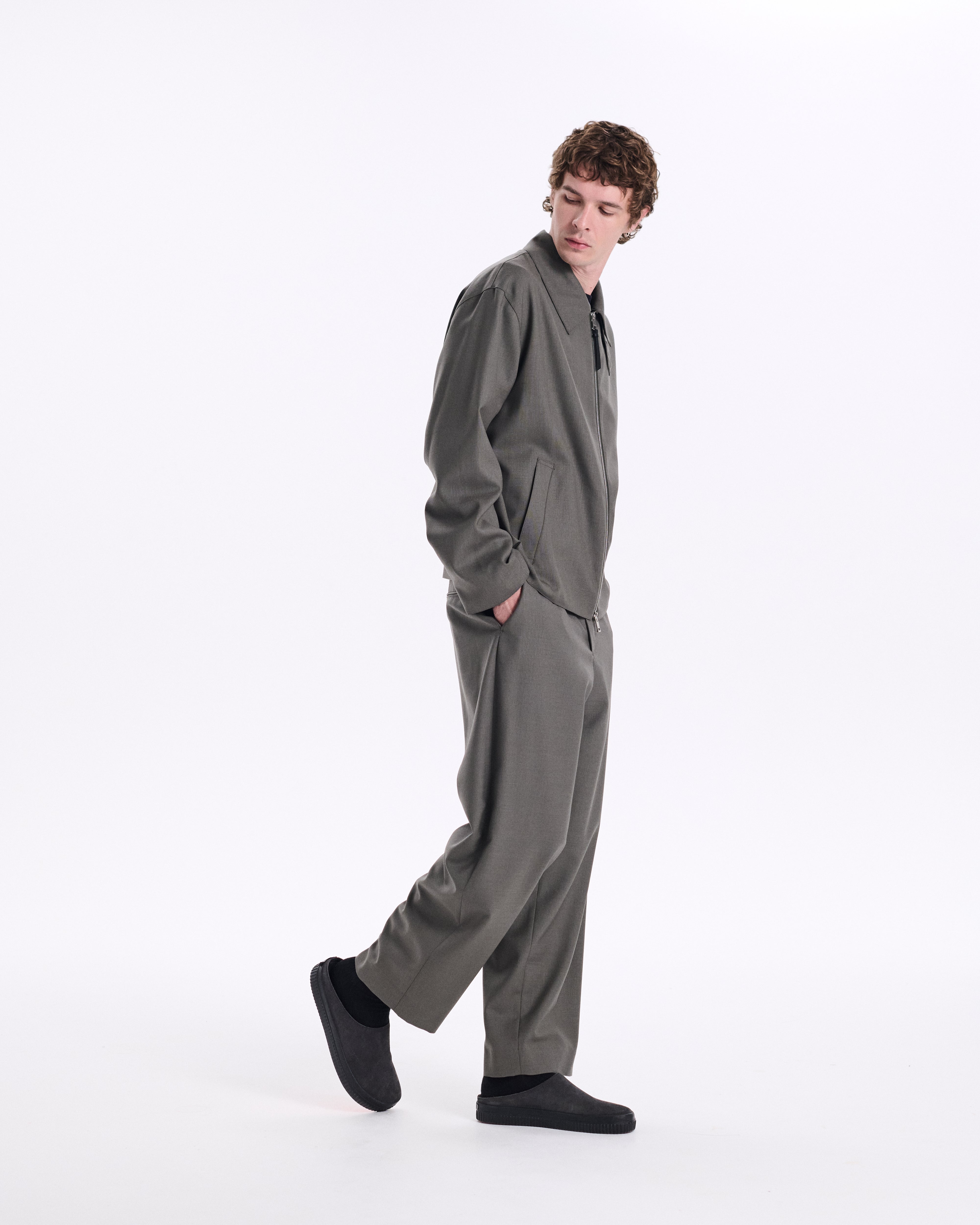 Birgham Wool Zip-up Jacket