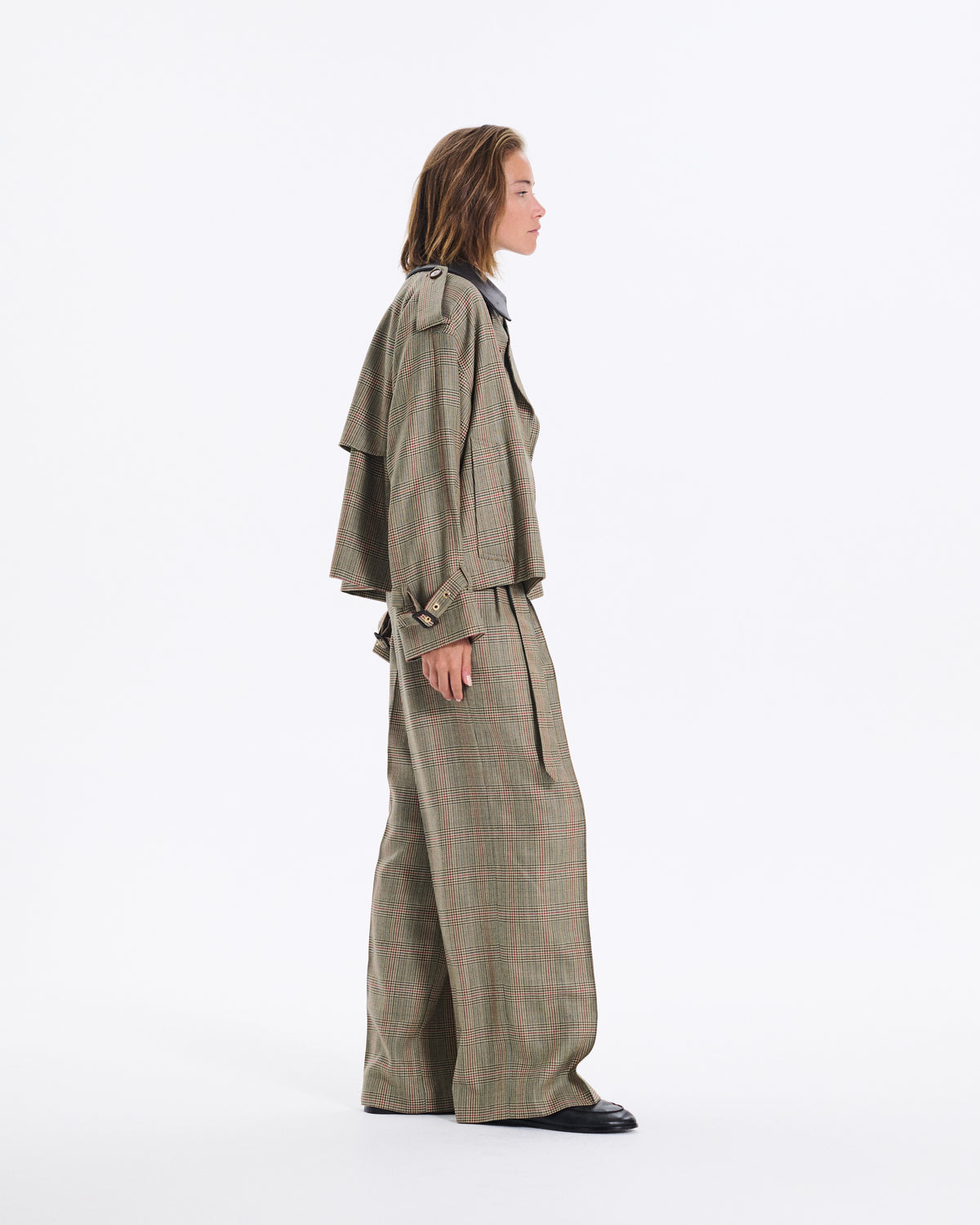 Eyemouth Wool Double Breasted Short Trench Coat