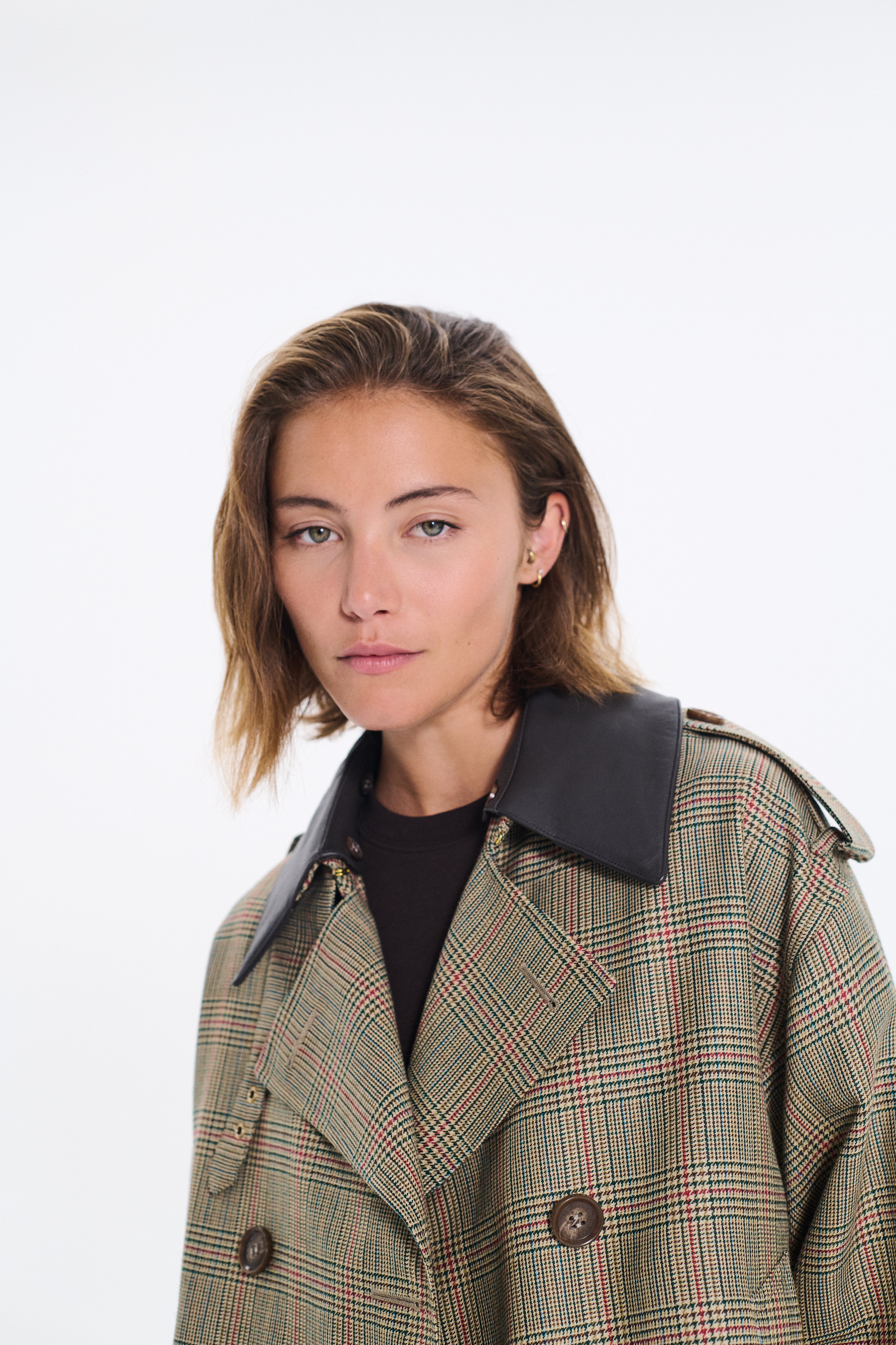 Eyemouth Wool Double Breasted Short Trench Coat