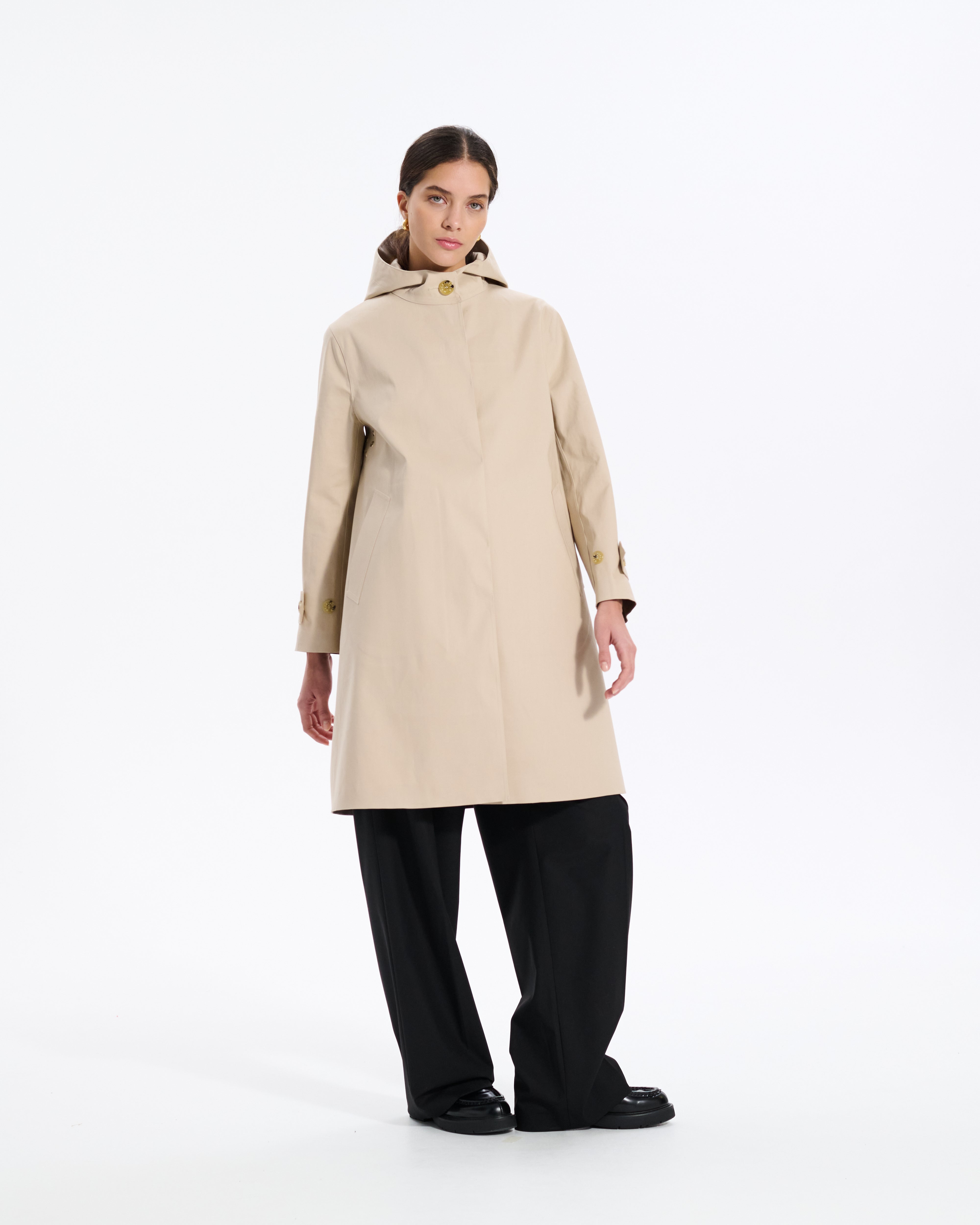 Watten Rubberised Hooded 3/4 Length Coat