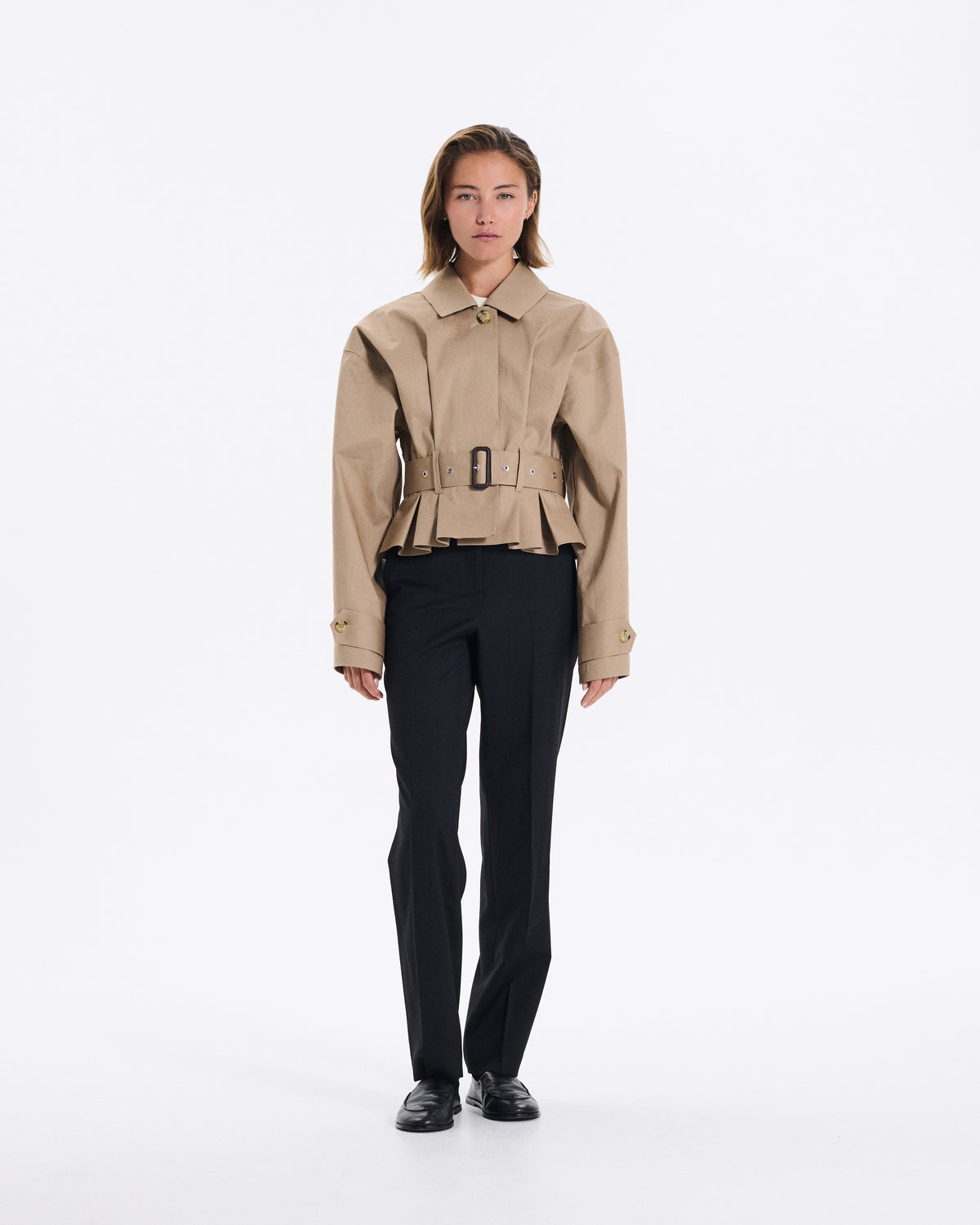 Pleated Belted Jacket