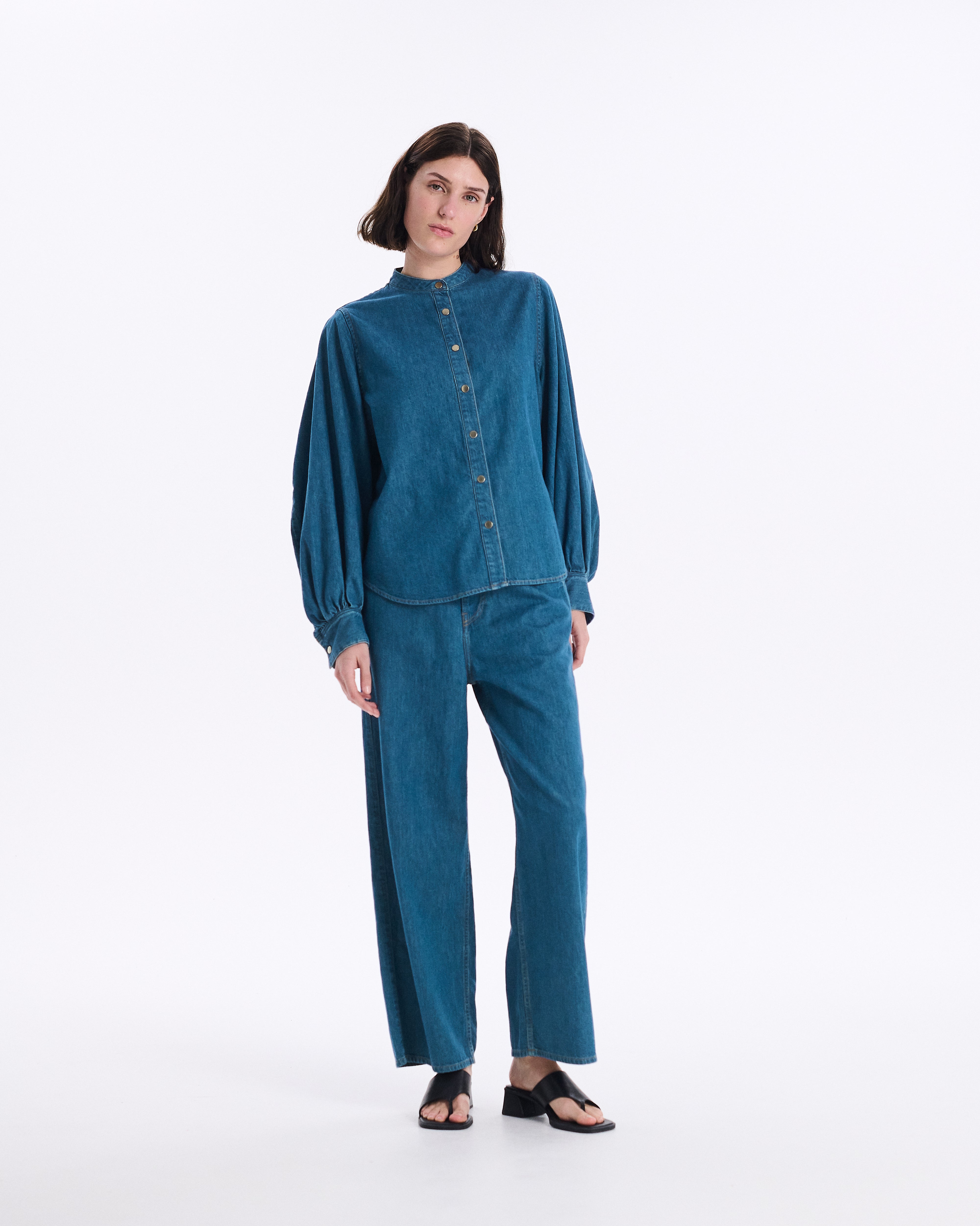 ウィメンズ THORNHILL - スタンドカラーデニムシャツ – Mackintosh