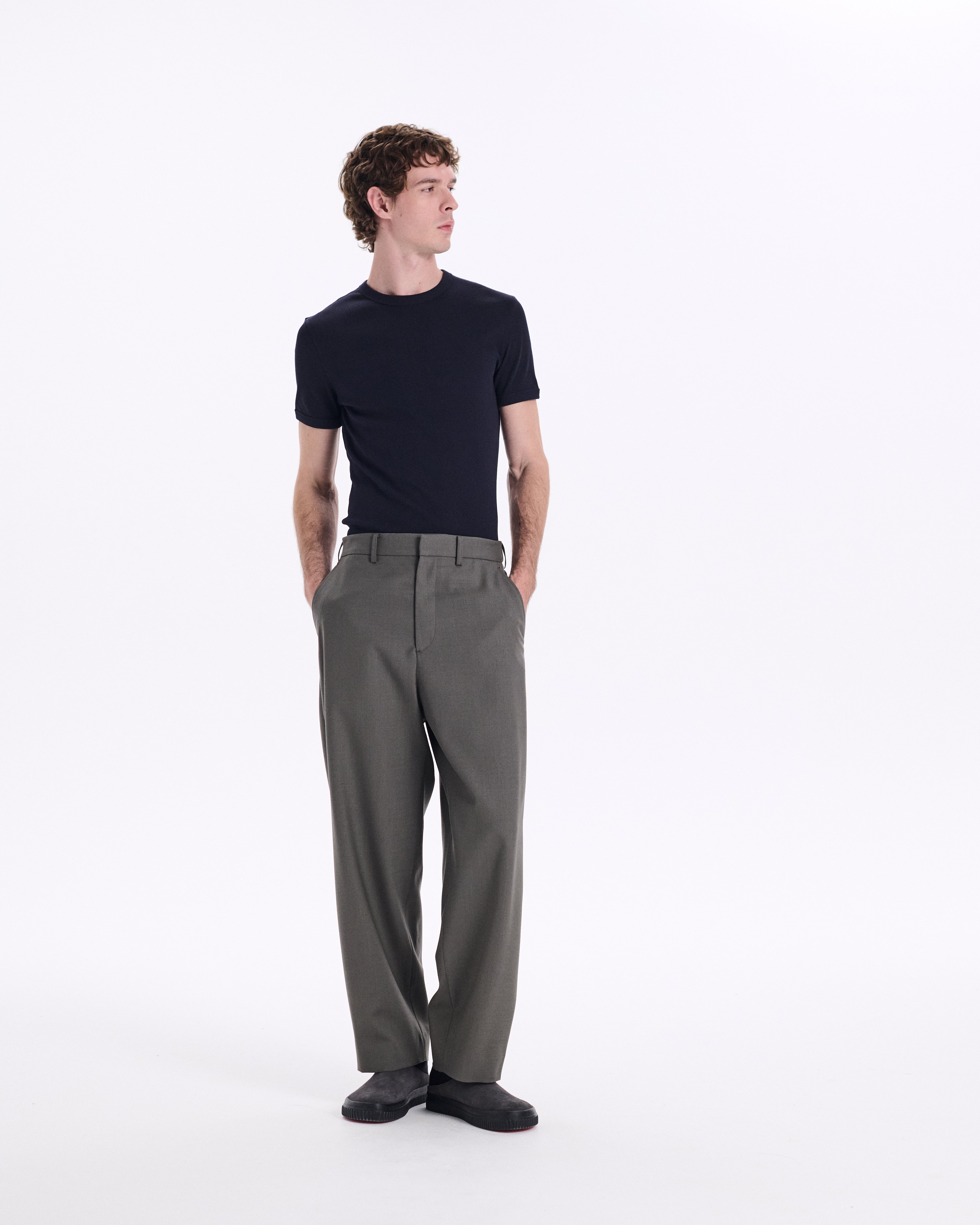 Midlem Fine Wool Trousers CL Khaki
