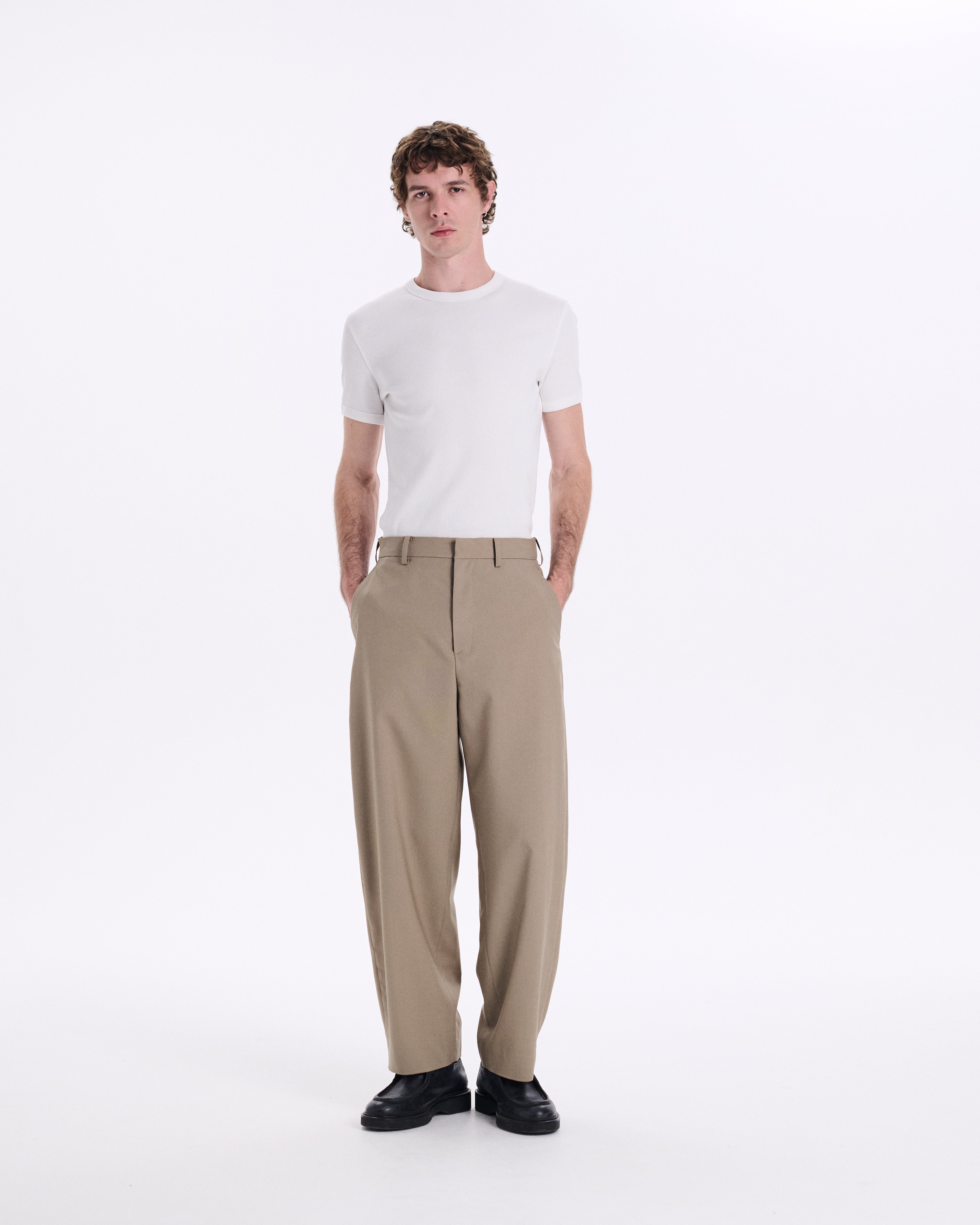 Midlem Superfine 100 Merino Wool Trousers CL Beige