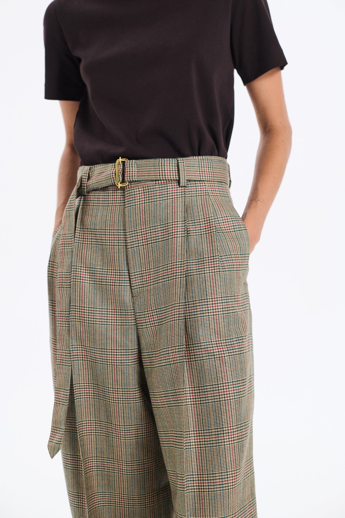 Polmood Wool Pleated Trousers