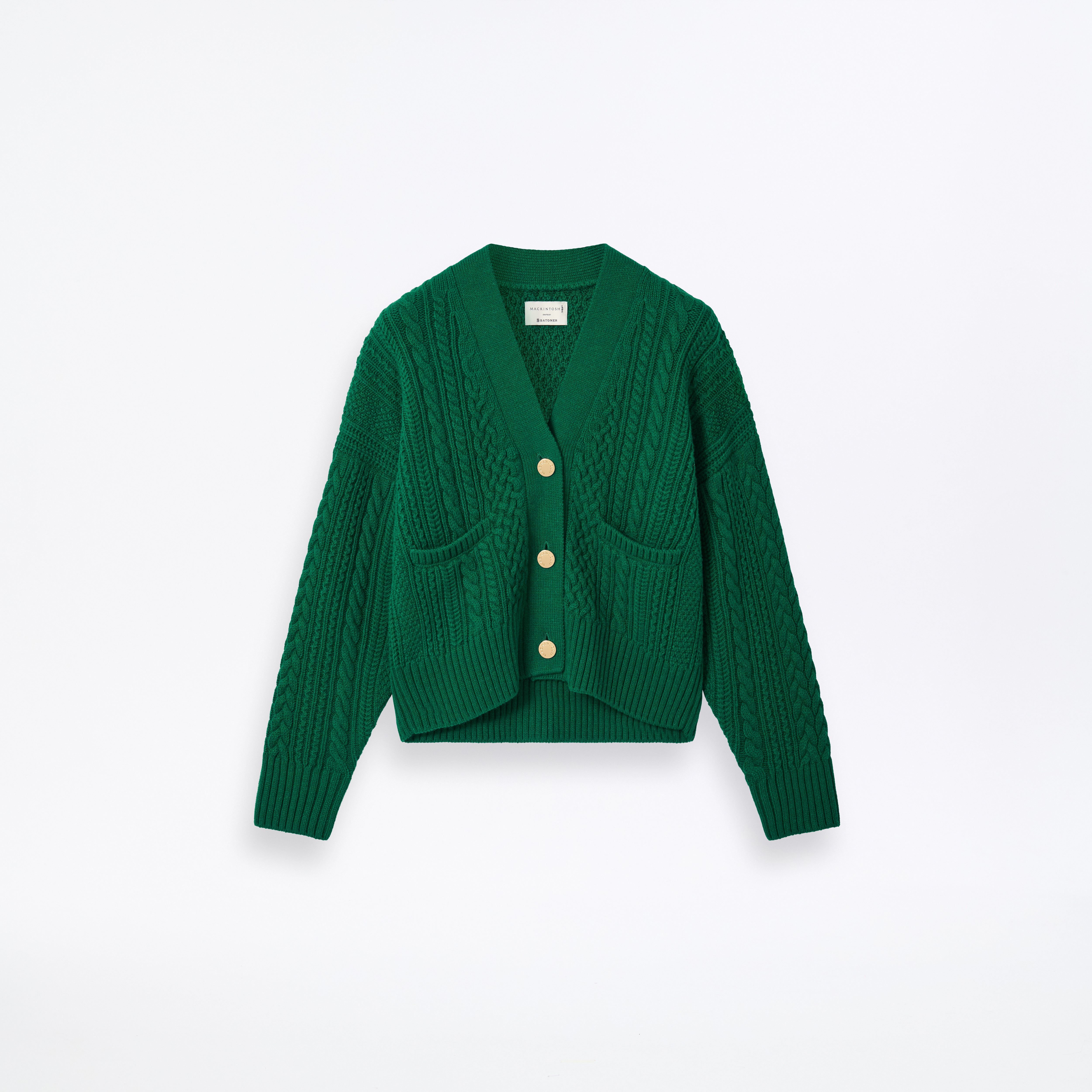 Cable Cardigan Green