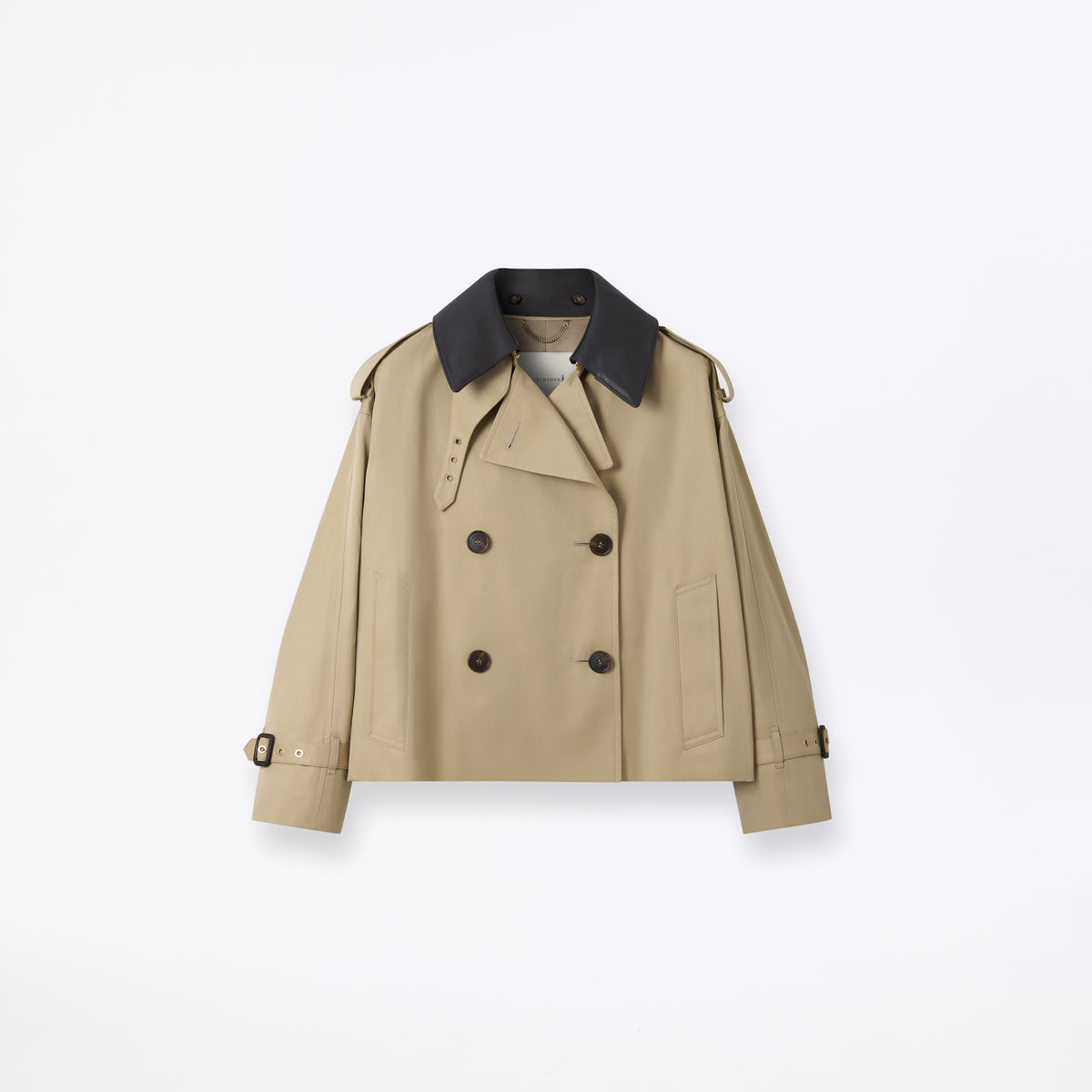 Eyemouth Gabardine Double Breasted Short Trench Coat
