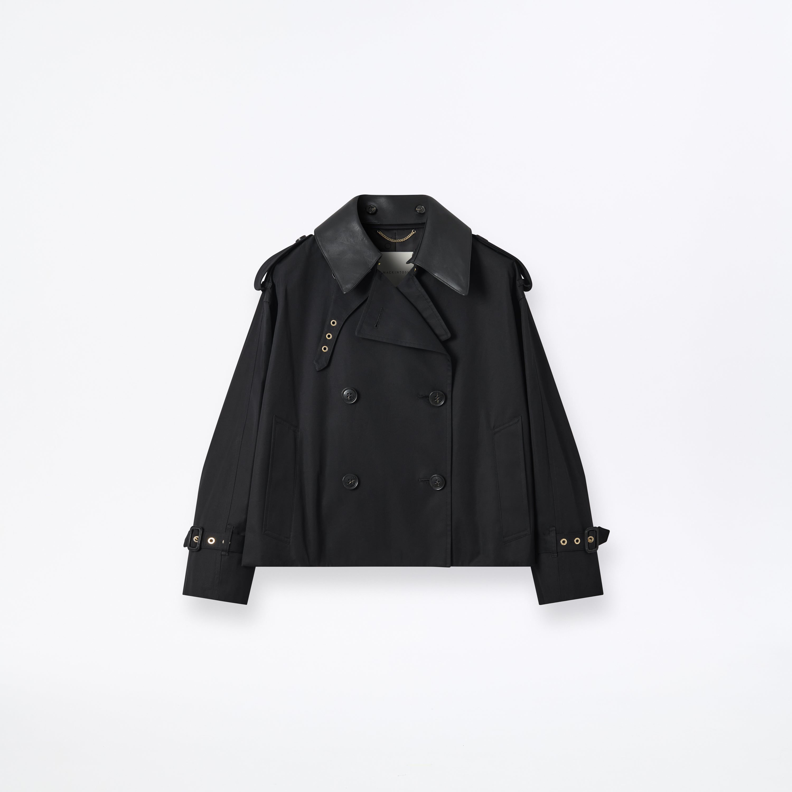 Eyemouth Gabardine Double Breasted Short Trench Coat