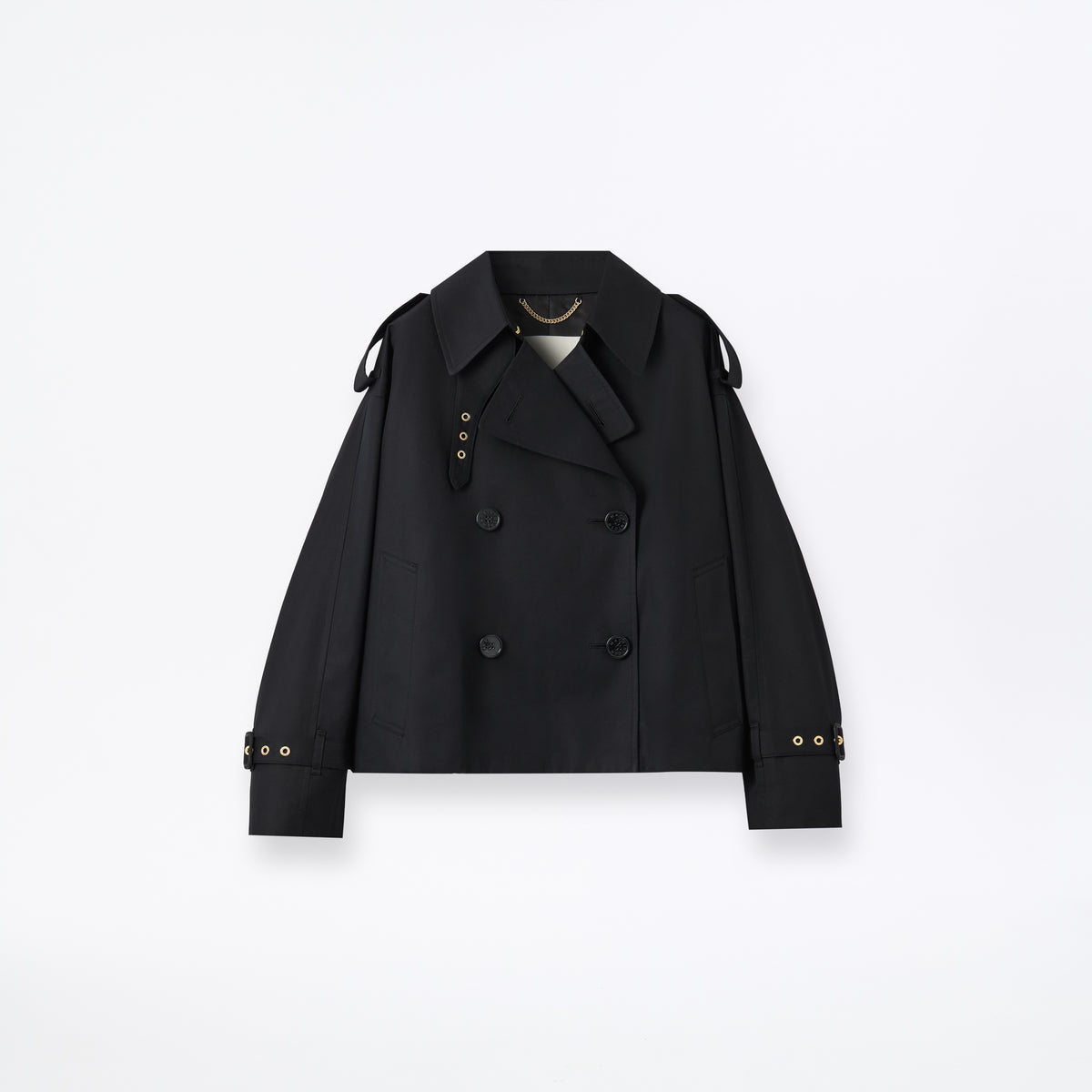 Eyemouth Gabardine Double Breasted Short Trench Coat