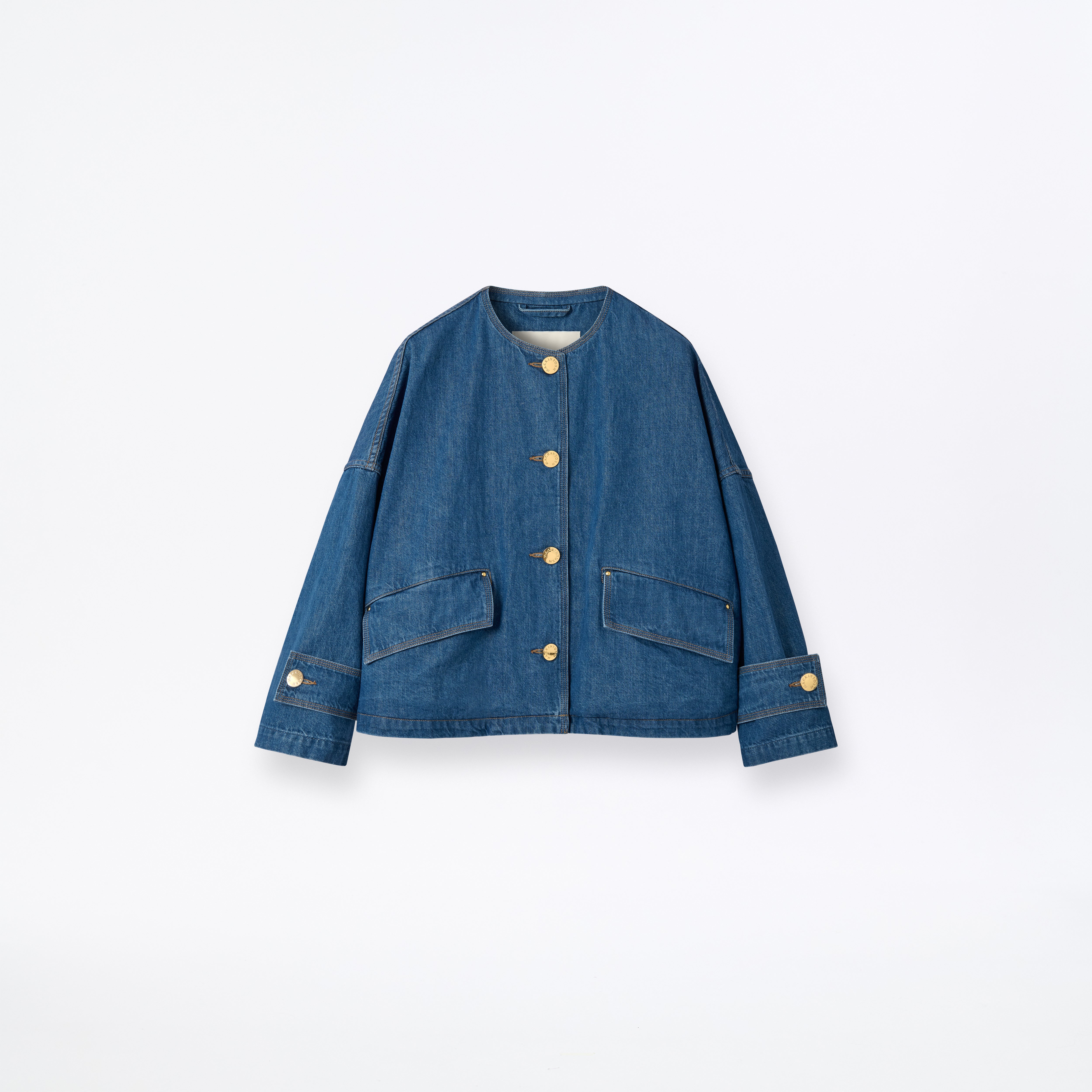 Women's Humbie Collarless Denim Jacket – Mackintosh