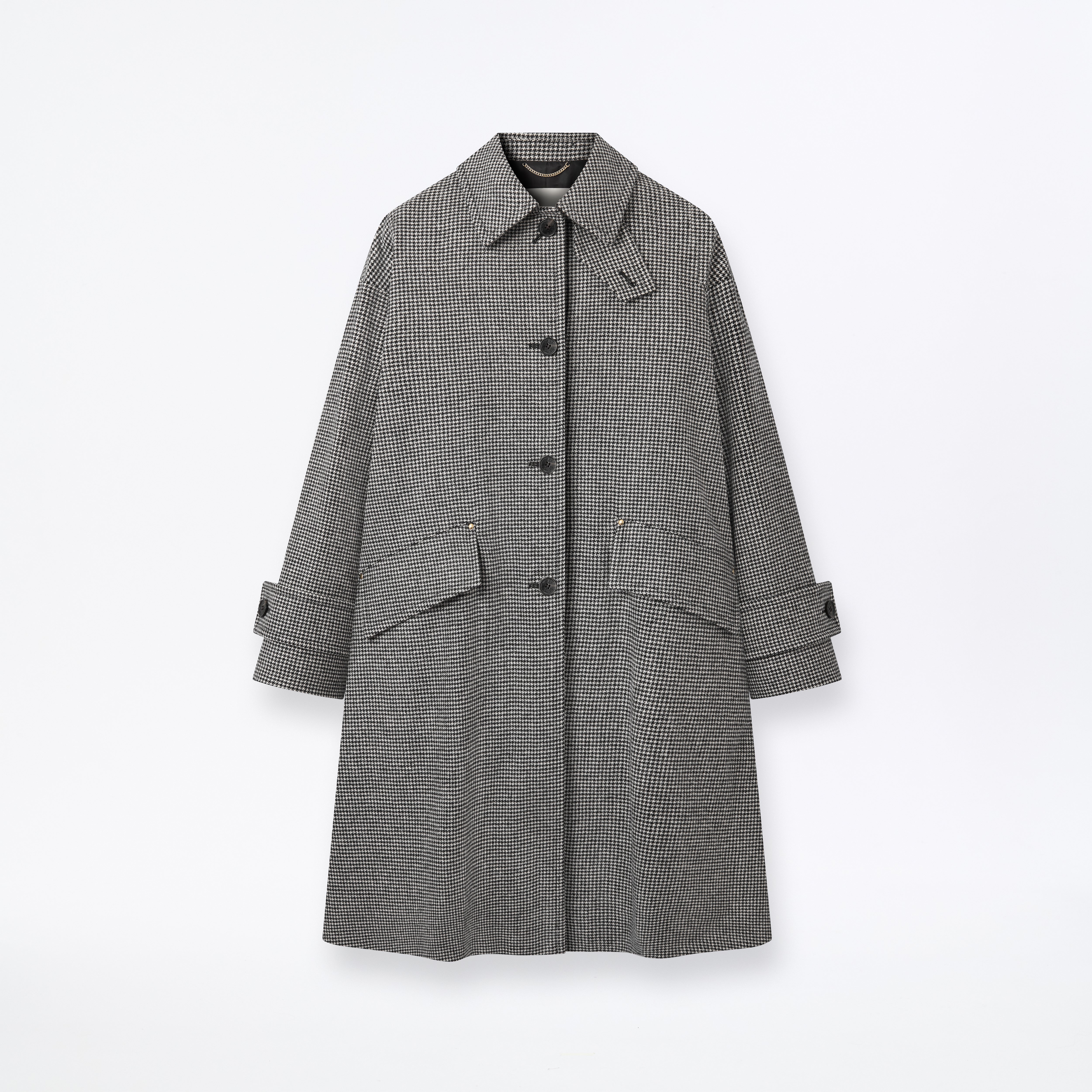 ウィメンズ HUMBIE LONG SL - ウールハウンドトゥース コート – Mackintosh