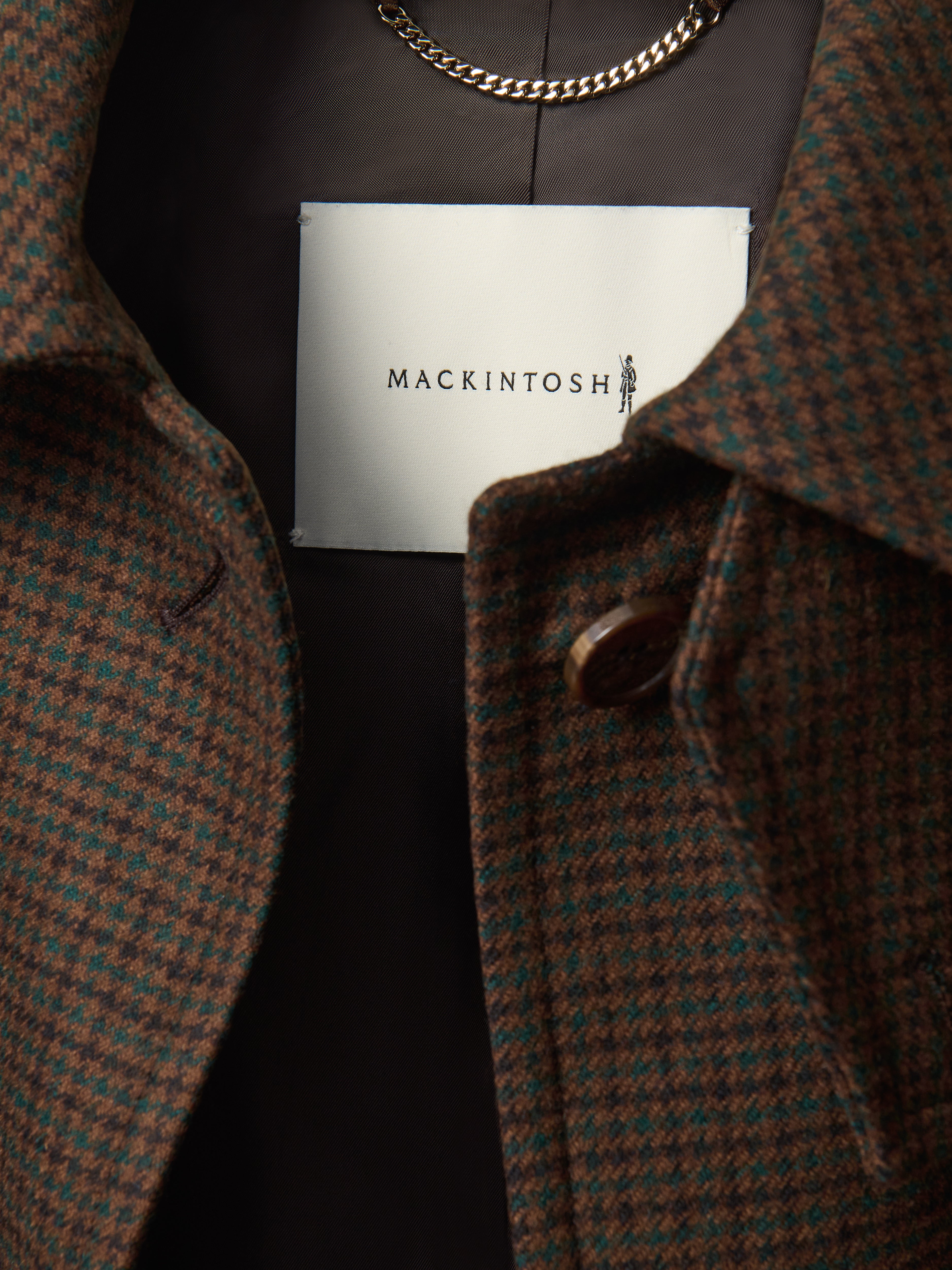 Women's Humbie Slim Long Wool Houndstooth Coat – Mackintosh