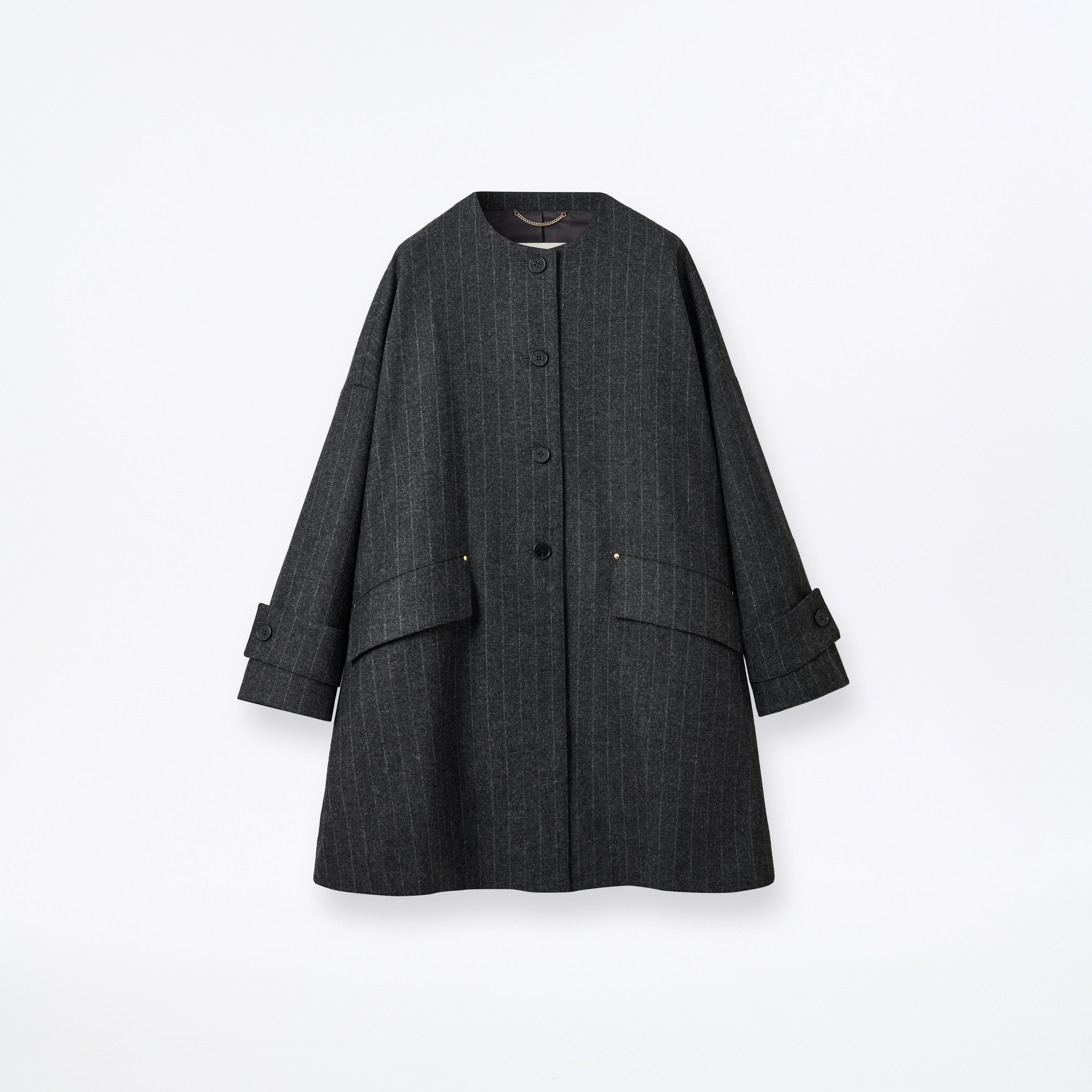 Humbie No Collar Wool Coat