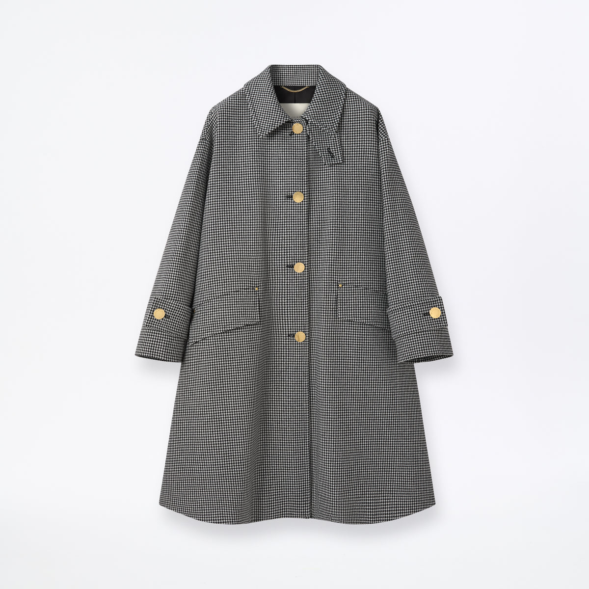 Humbie Slim Long Houndstooth Coat