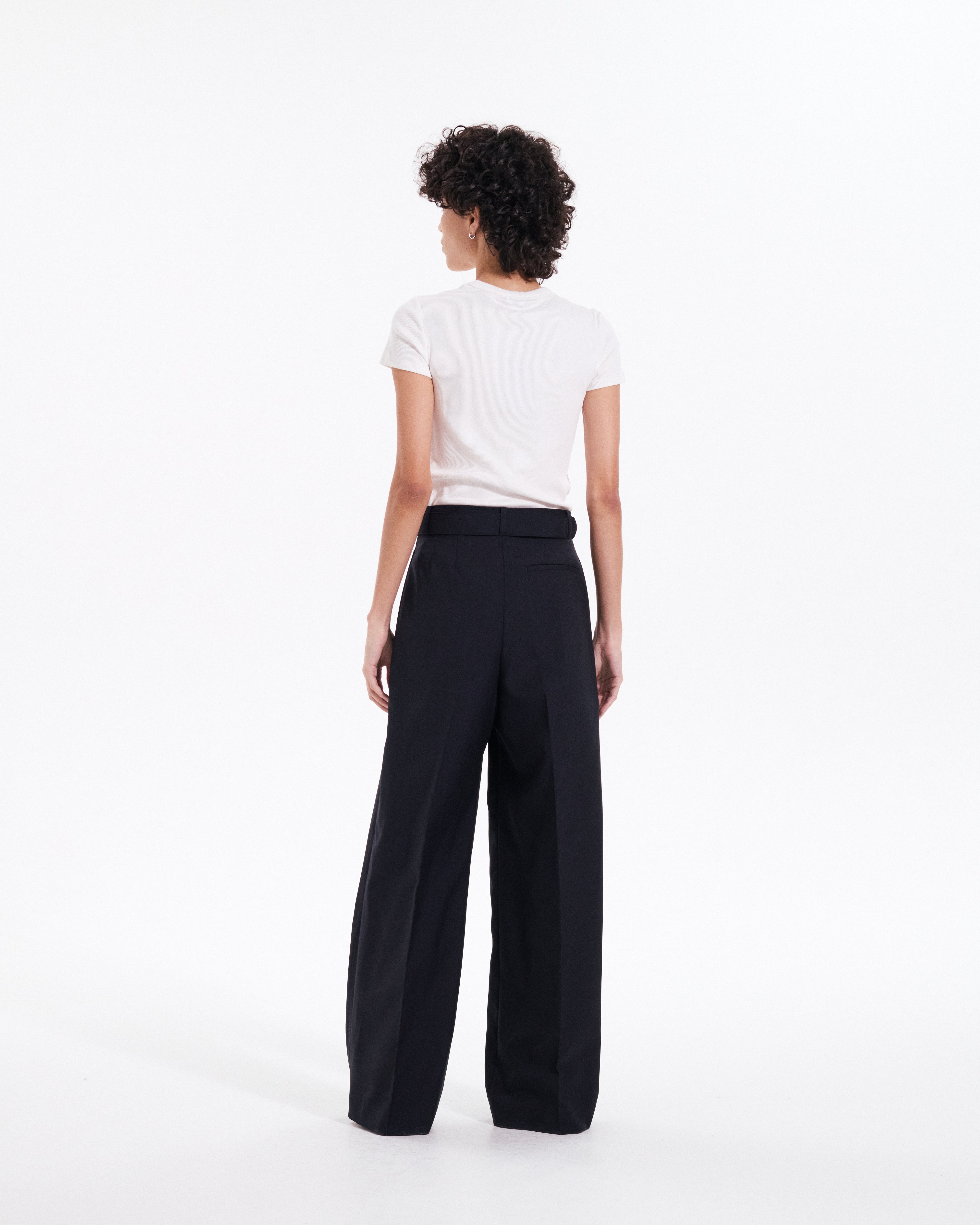Polmood Wool Pleated Trousers
